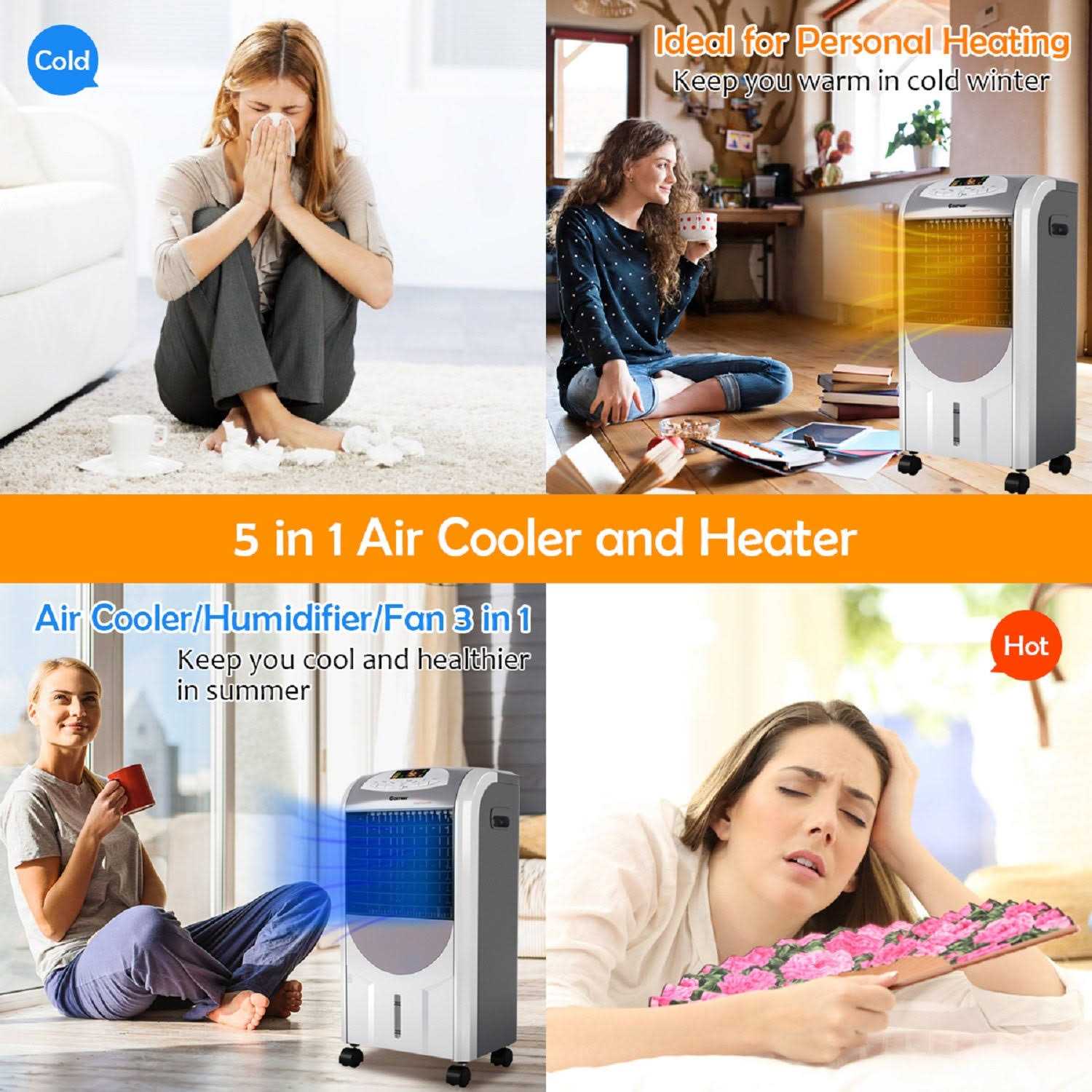 Portable Air Cooler Fan with Heater and Humidifier - Image 5