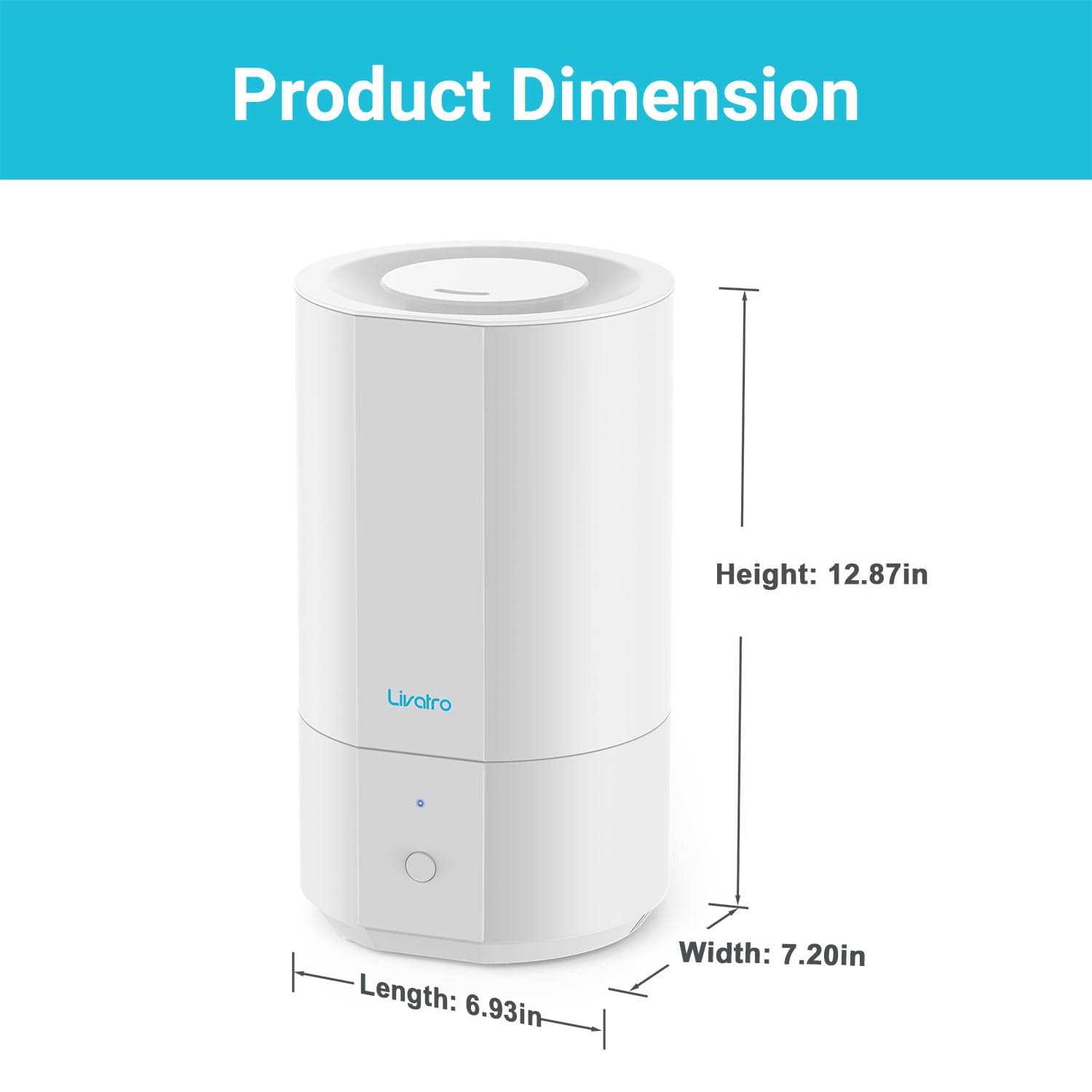 Livatro 4L Top Fill Humidifiers for Bedroom Large Room Nursery - Image 4