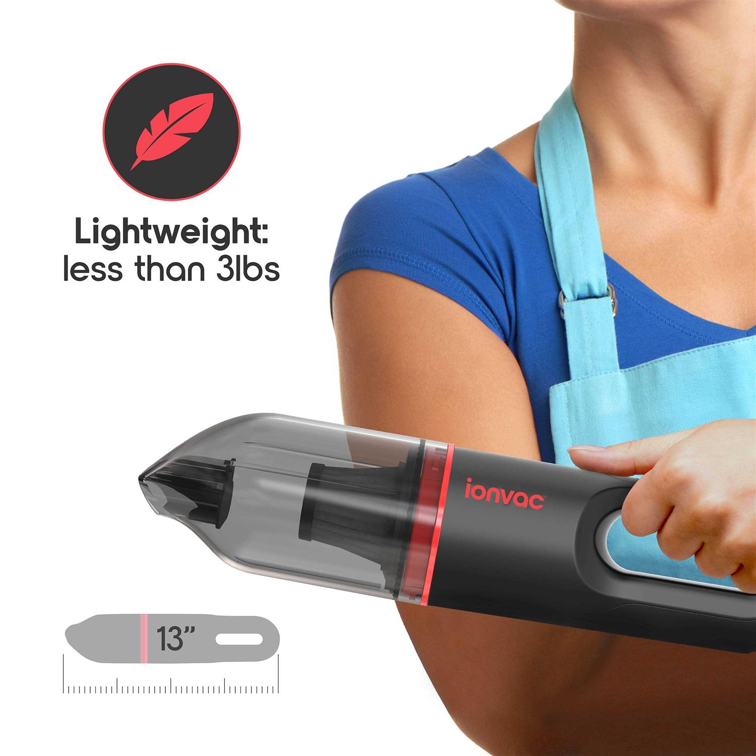 Ionvac Cordless Vacuum Lightweight Handheld Cordless Vacuum Cleaner USB Charging - Image 3