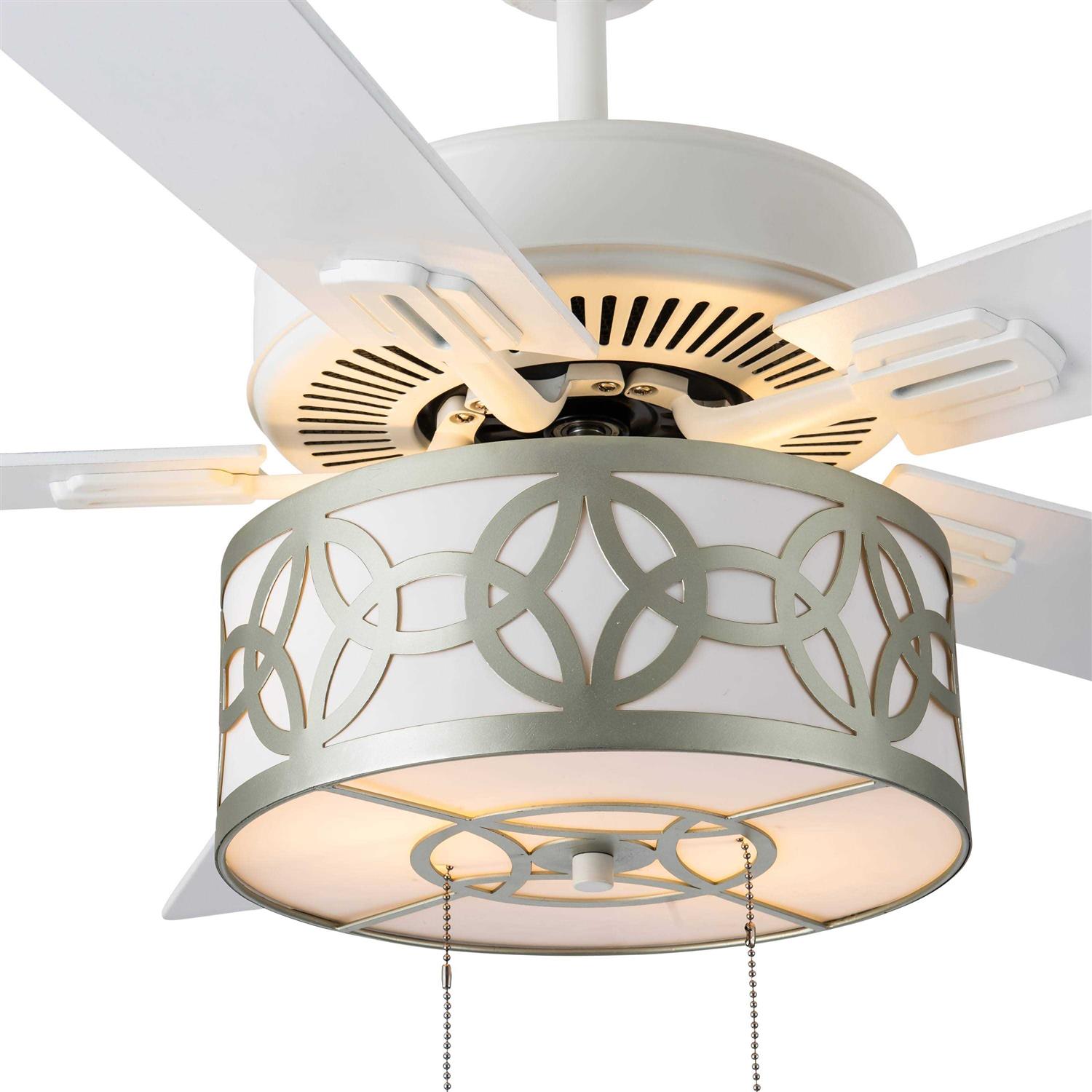 Dara River of Goods White 52-Inch Ceiling Fan with Light - Image 2