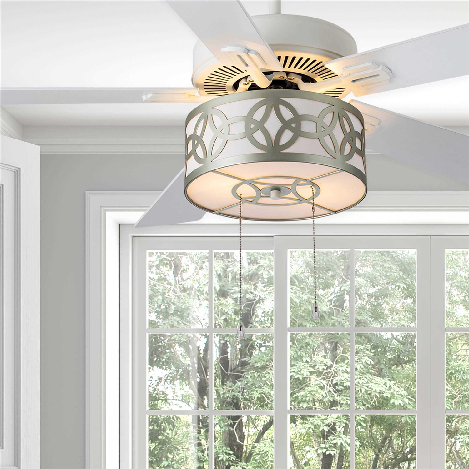 Dara River of Goods White 52-Inch Ceiling Fan with Light - Image 3