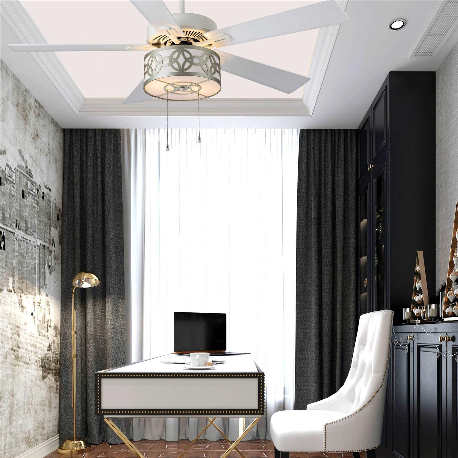 Dara River of Goods White 52-Inch Ceiling Fan with Light - Image 4