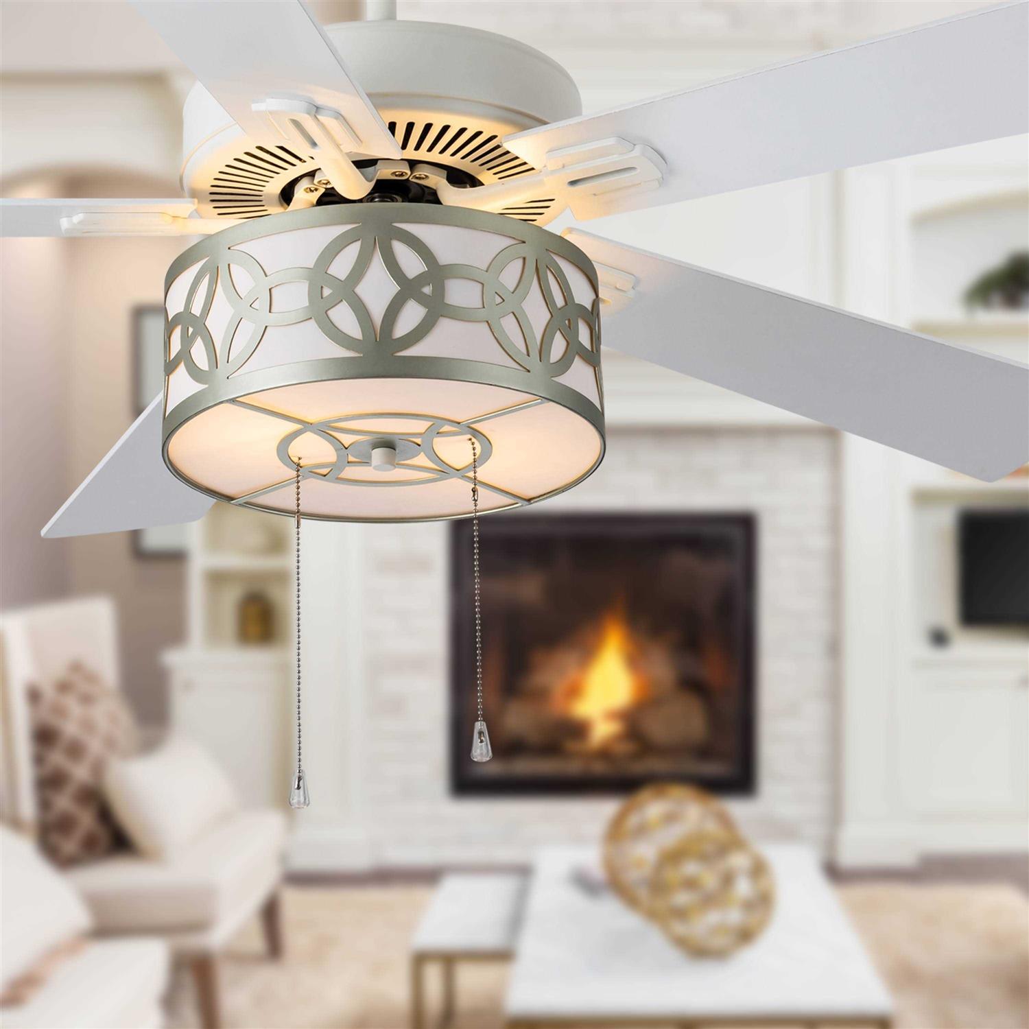 Dara River of Goods White 52-Inch Ceiling Fan with Light - Image 5