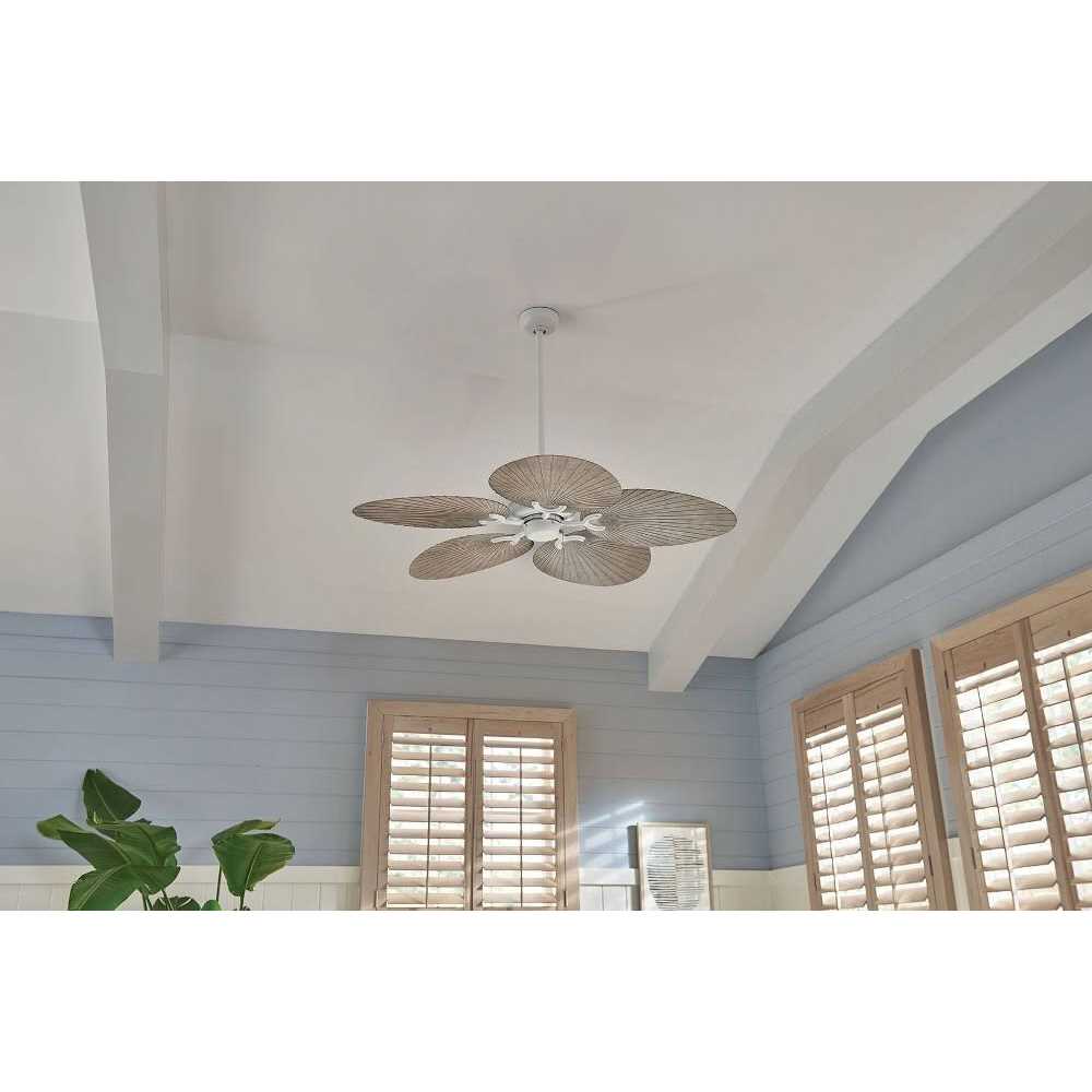 Nature Inspired Leaf-Shaped 5-Blade Ceiling Fan with Streamlined Silhouette and Coastal Edge 52 inches W X 15.75 inches Matte - Image 2