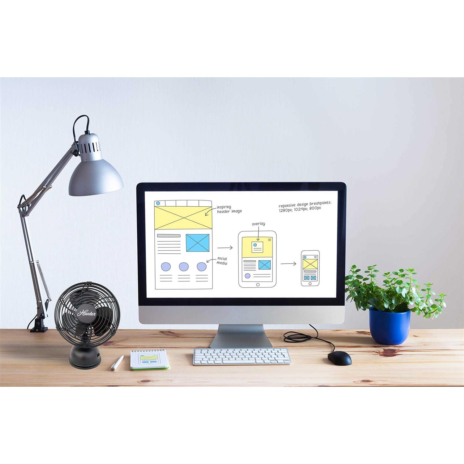 Hunter 90514 5 Personal Retro USB Fan Matte - Image 2