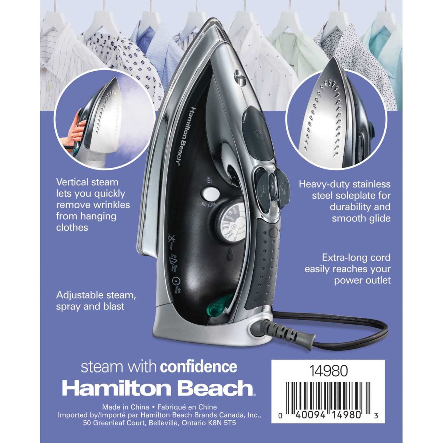 Hamilton Beach Professional Iron Stainless Steel Soleplate - Image 4