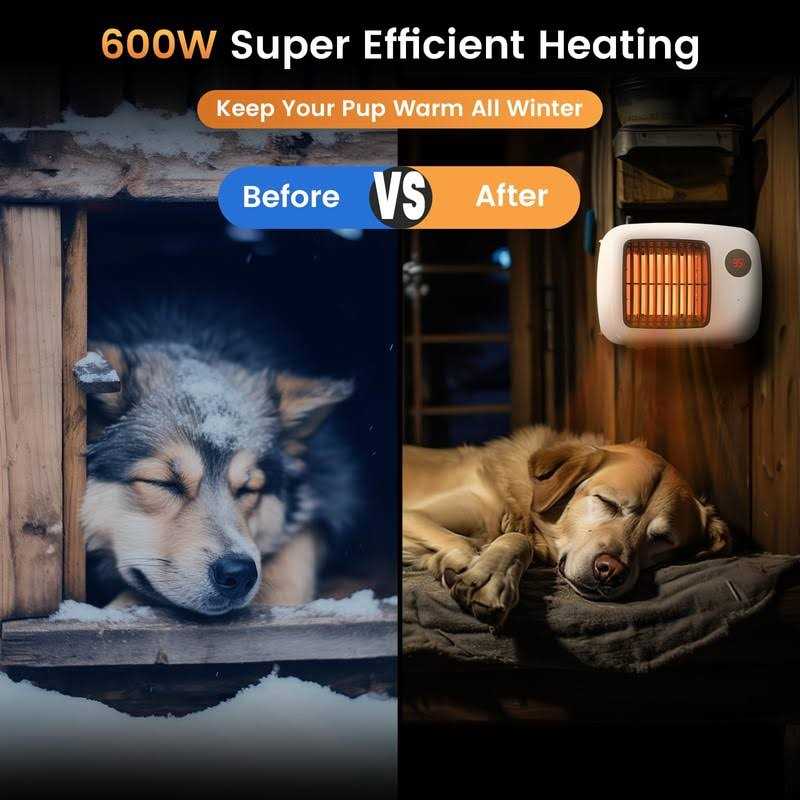 Chtoocy Dog House Heater with 2 ModleThermostat 300W/600W Electric Pet Heaters Winter - Image 3