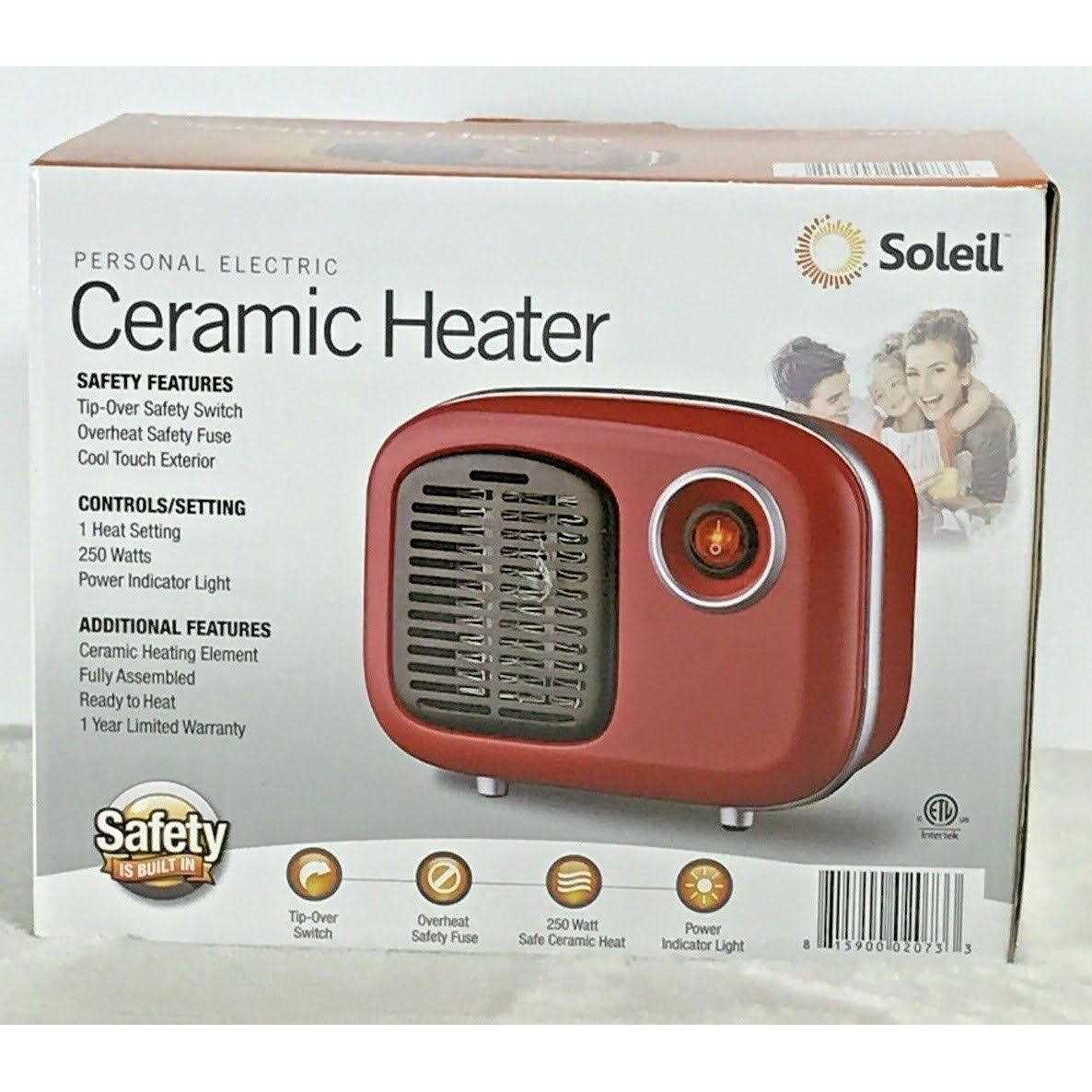 Soleil Personal Ceramic Mini Heater 250w Indoor MH-08B - Image 3