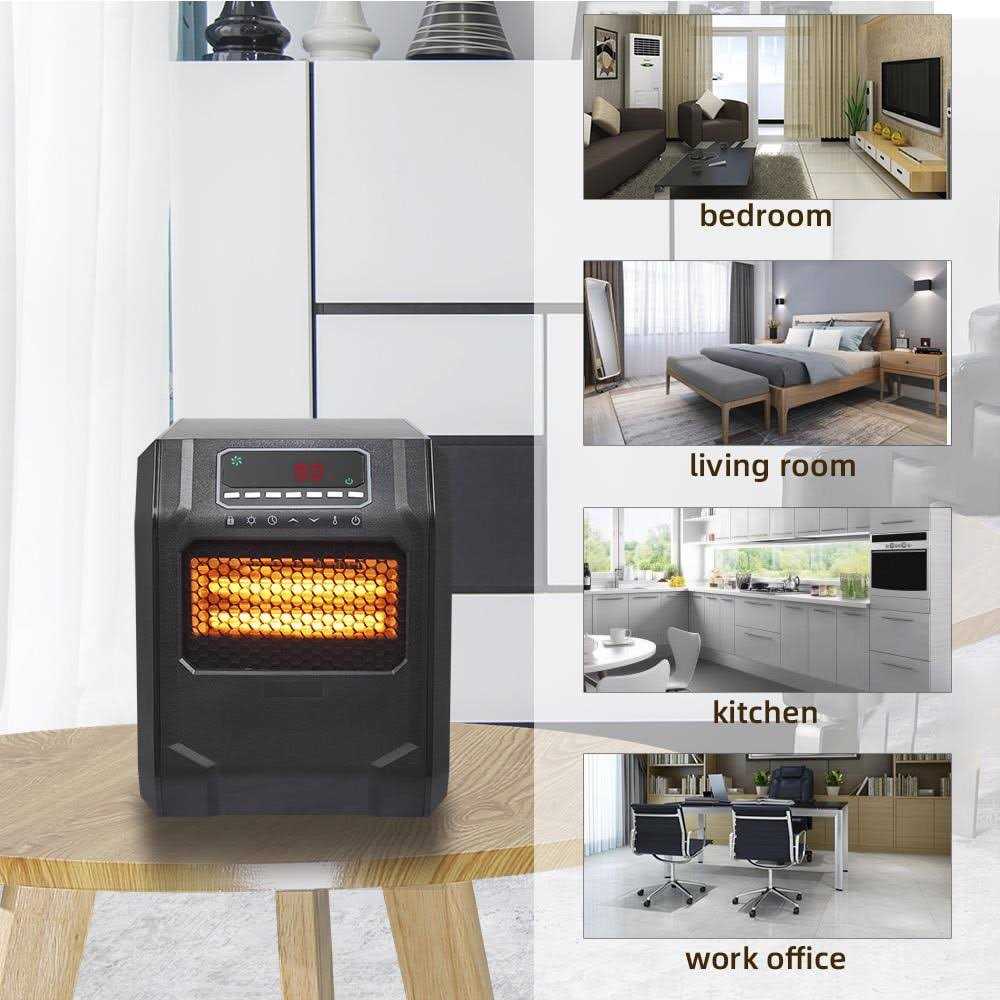Ktaxon 1500w Remote Control Portable Electric LED Quartz Infrared Fan Space Heater - Image 2