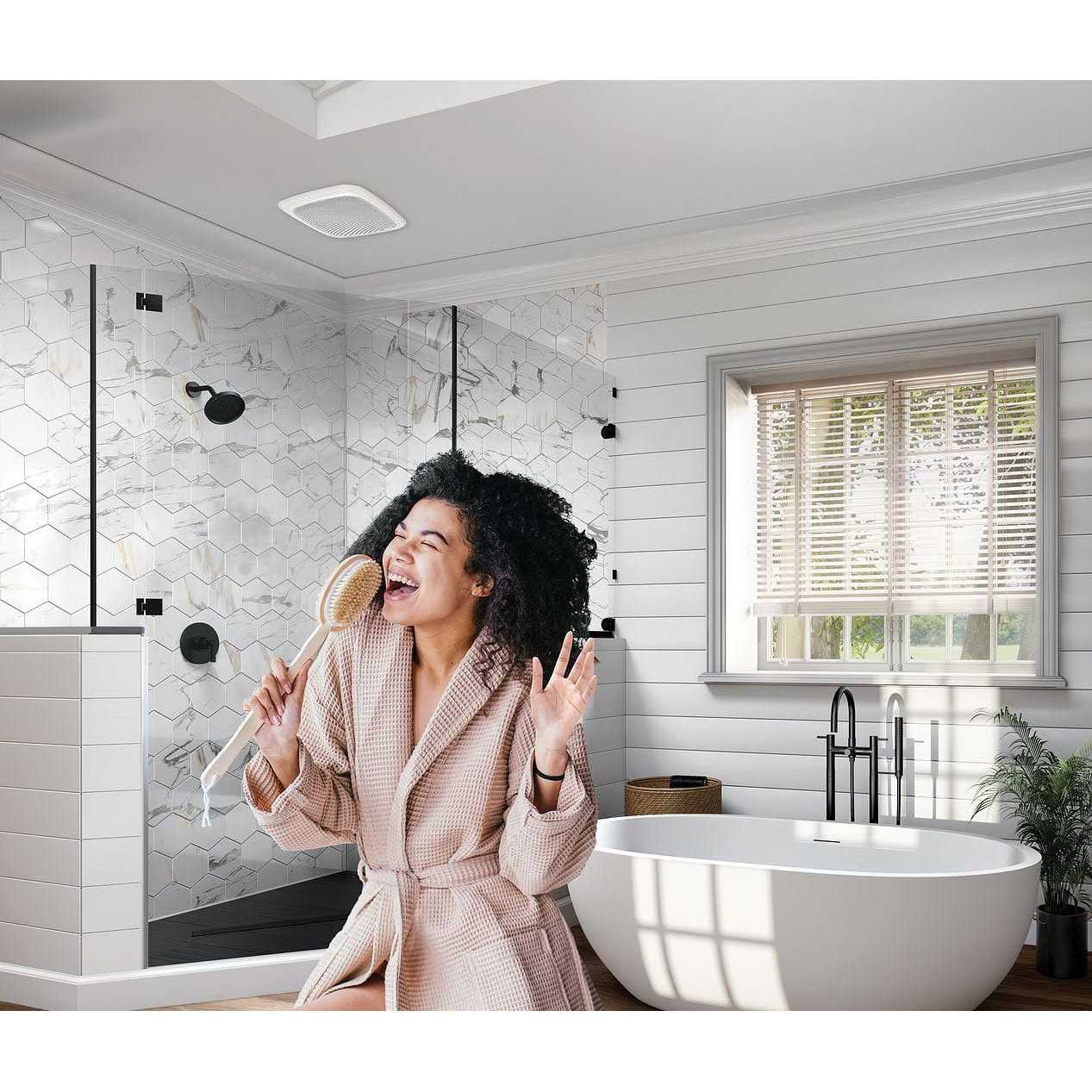 Homewerks 70 CFM Ceiling Bathroom Exhaust Fan with Bluetooth Speaker - Image 3