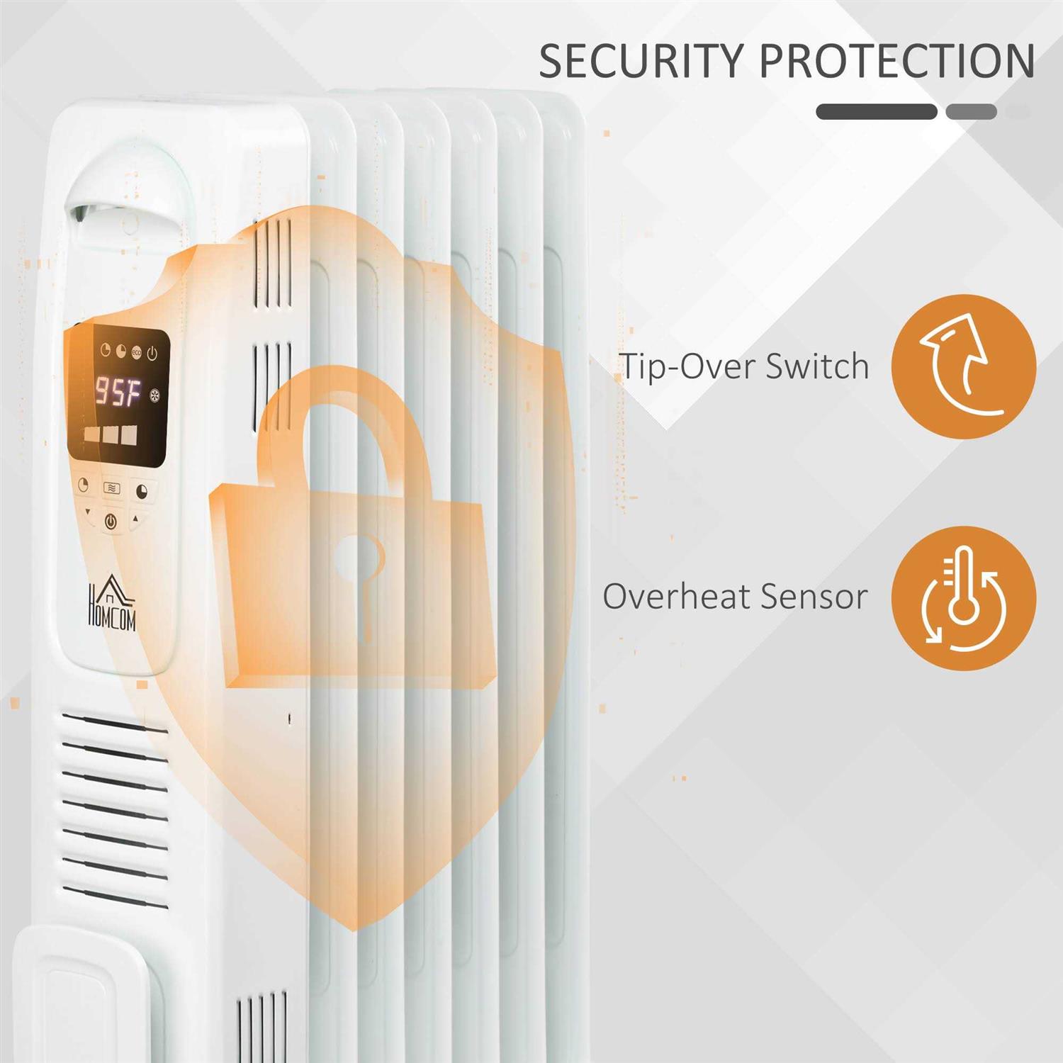 HOMCOM Electric Space Heater Freestanding 161 Sq. Ft. Heater with 3 Modes - Image 2