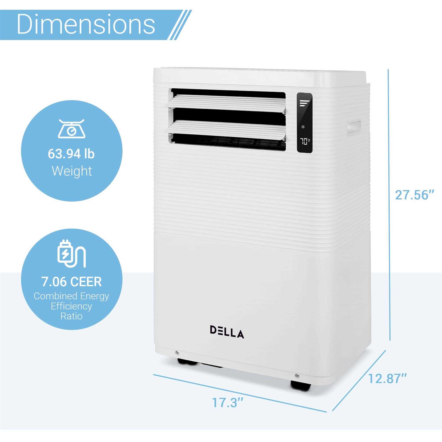 DELLA 11000 BTU7500 BTU Smart WiFi Enabled Portable Air Conditioner - Image 3