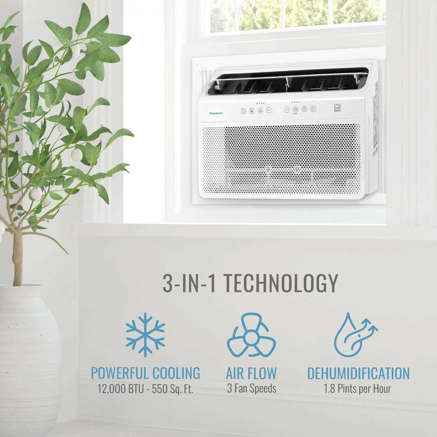 Keystone 12,000 BTU Window Mounted Inverter Air Conditioner with Remote Control - Image 4