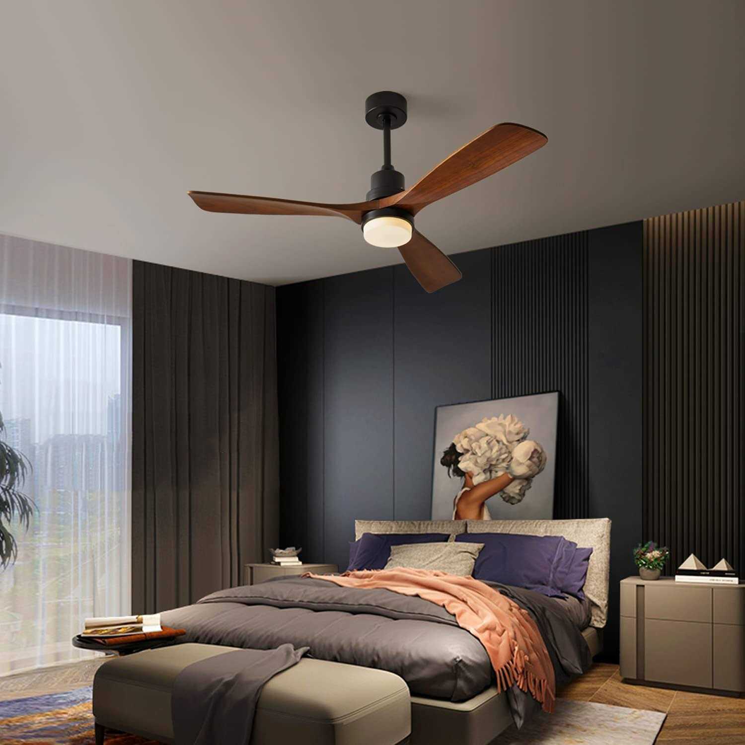 Chriari Ceiling Fans with Lights Wood Fan 52 Remote Control