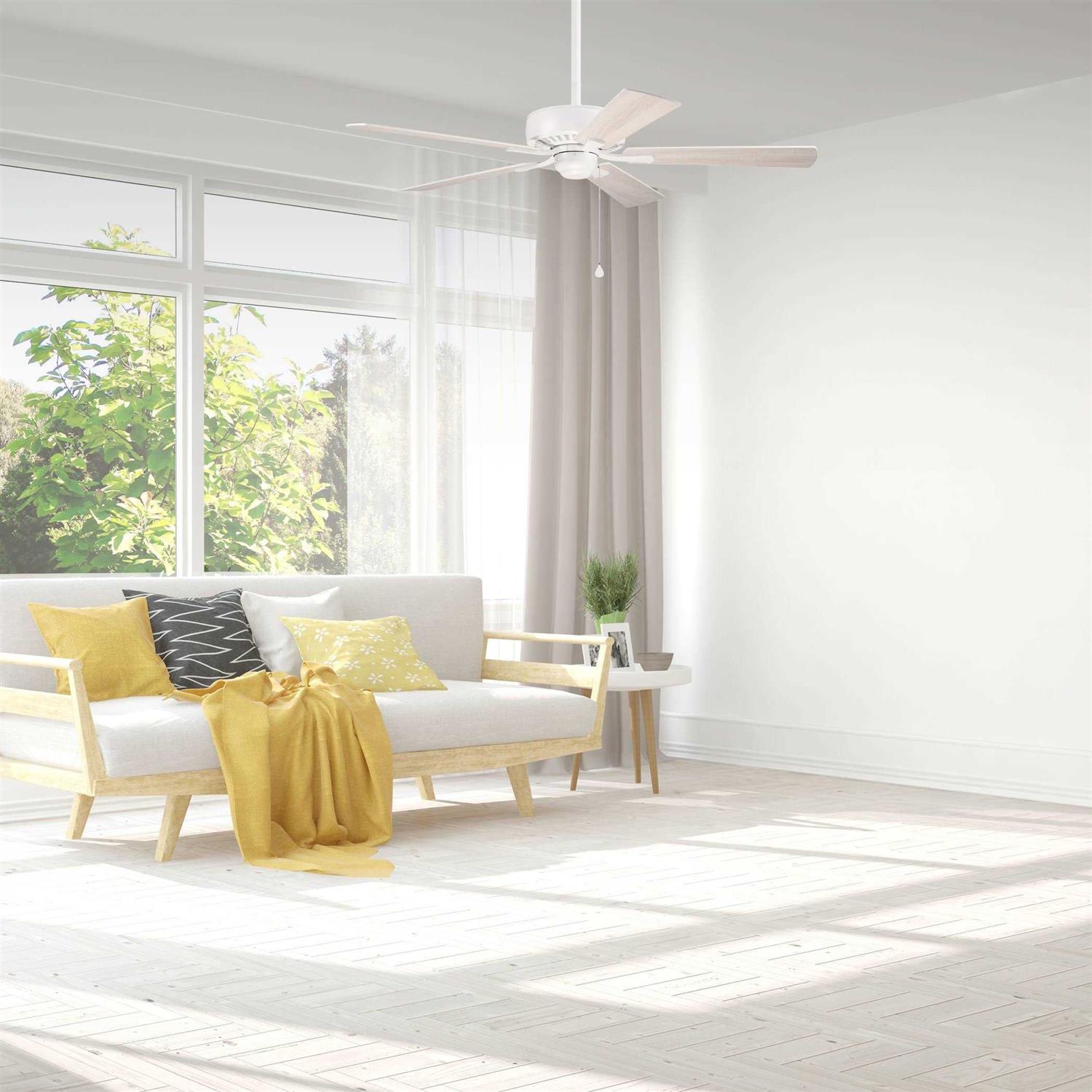 Harbor Breeze Cypress Point 52-in White Indoor Downrod or Flush Mount Ceiling Fan CPR52WW5 - Image 4