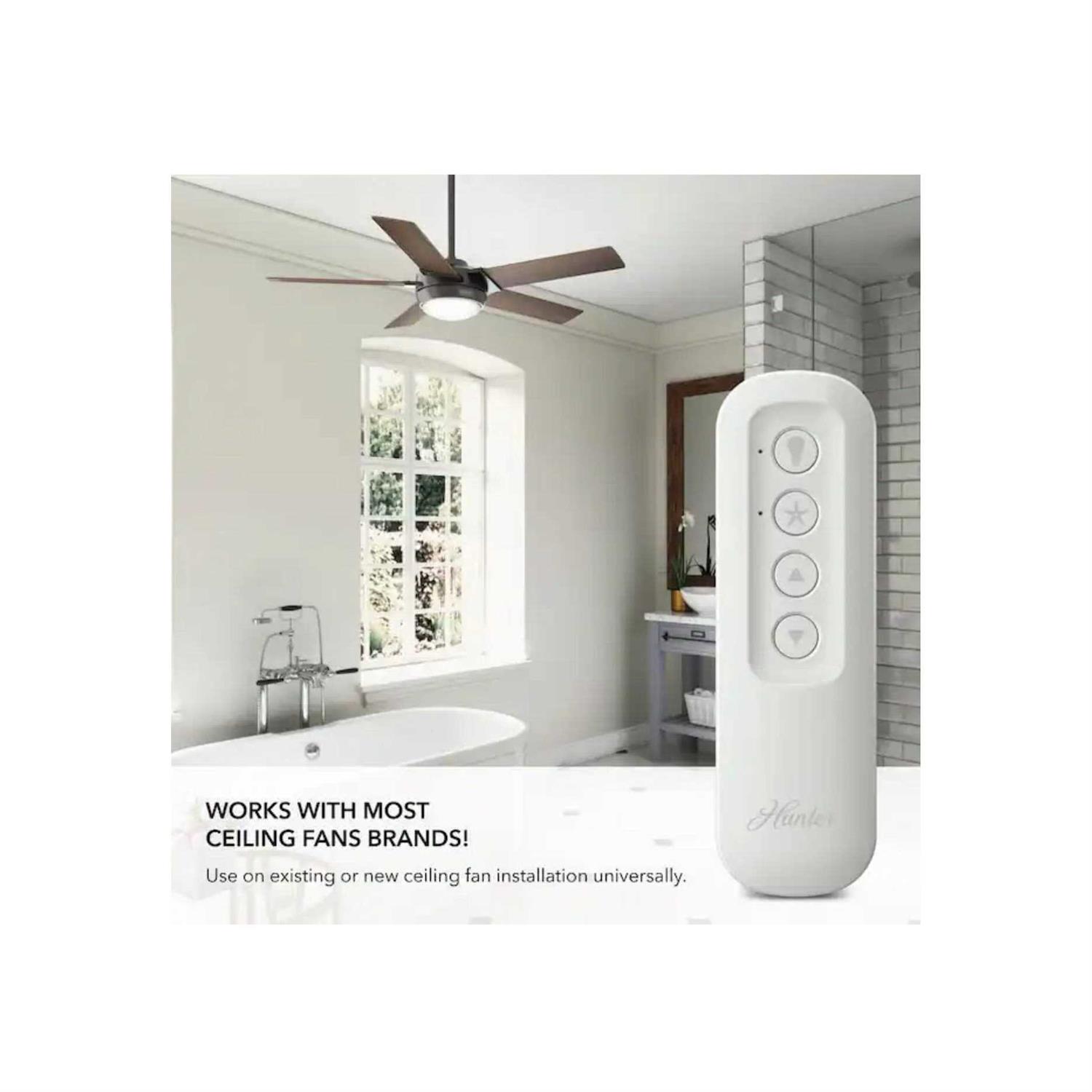 Hunter Universal 3 Speed Damp Rated Ceiling Fan Handheld Remote Control White - Image 3