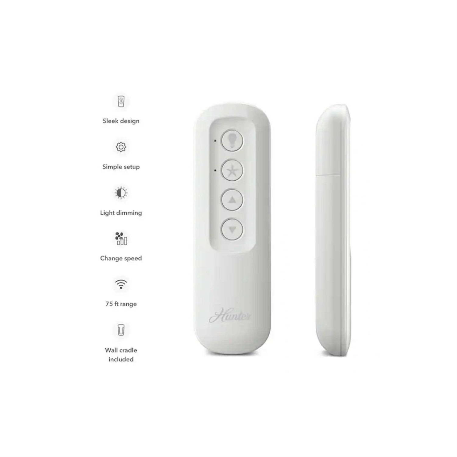 Hunter Universal 3 Speed Damp Rated Ceiling Fan Handheld Remote Control White - Image 4