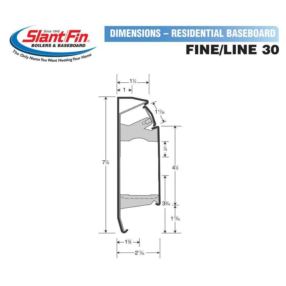 Slant/Fin Fine/Line 30 4 ft. Hydronic Baseboard Heating Enclosure Only ...