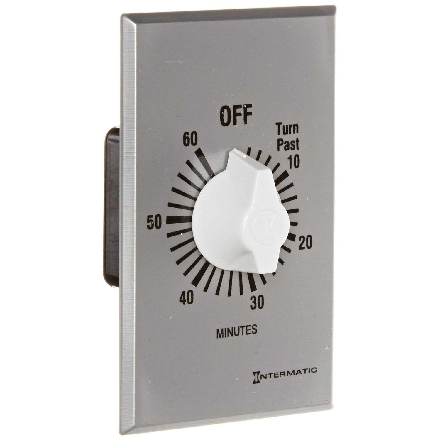 Intermatic FF360M 60-Minute Spring Loaded Wall Timer, Brushed Metal - Image 4