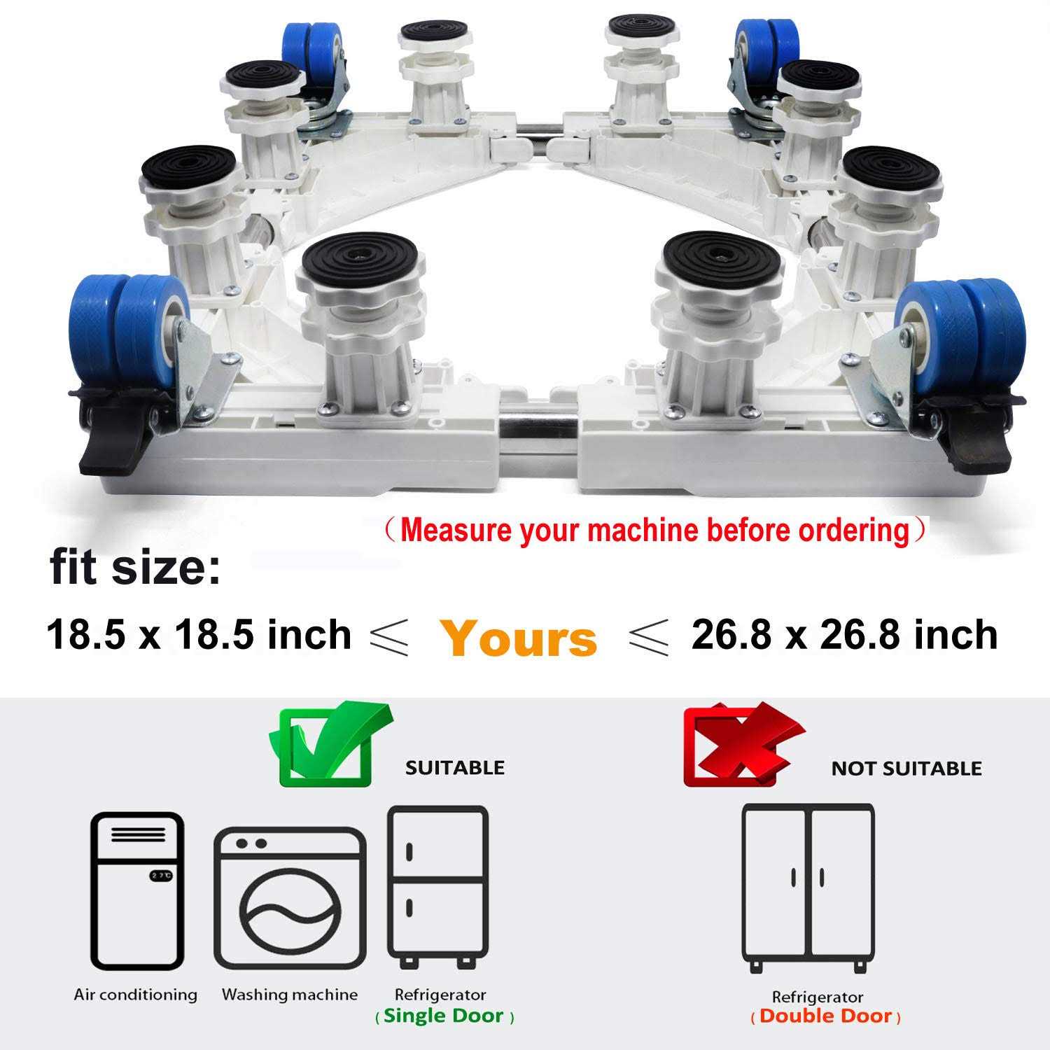 Jolitac Washing Machine Base Stand Movable Adjustable Bases for Refrigerator - Image 5