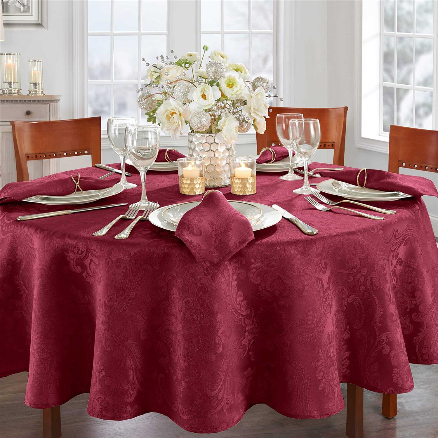 Elrene Caiden Elegance Damask Tablecloth