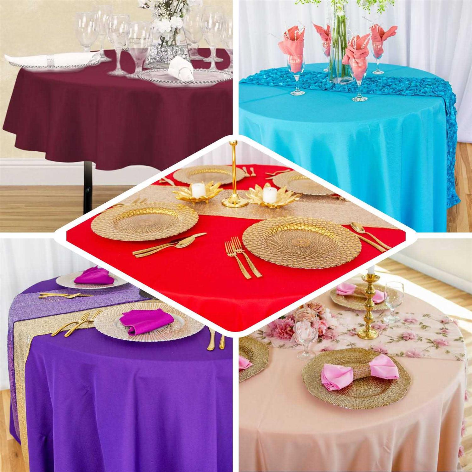 Efavormart Round Wholesale Linens Polyester Round Tablecloth Wedding Party - Image 3