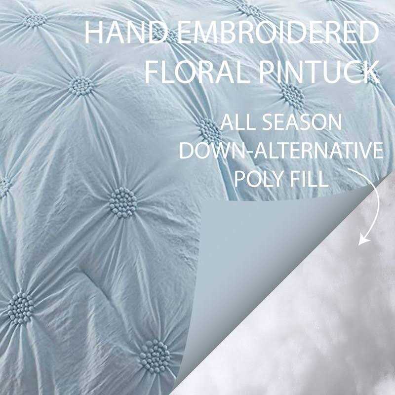 Swift Home Floral Pintuck Comforter Set - Image 3