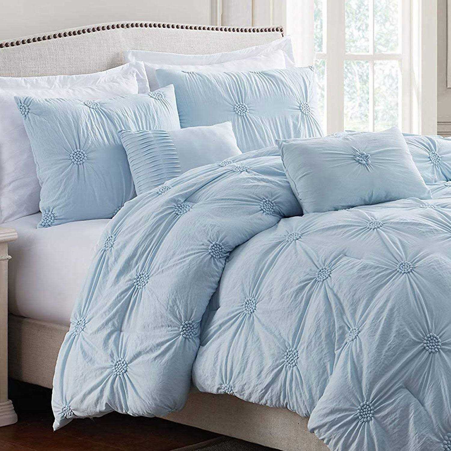 Swift Home Floral Pintuck Comforter Set - Image 4