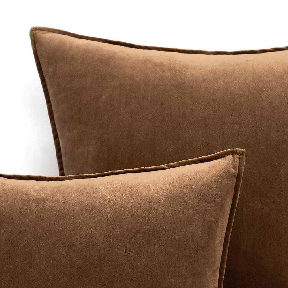 Miulee Pack of 2 Velvet Soft Solid Decorative Square Throw Pillow Covers Set Cushion Case for Sofa Bedroom Car - Image 3