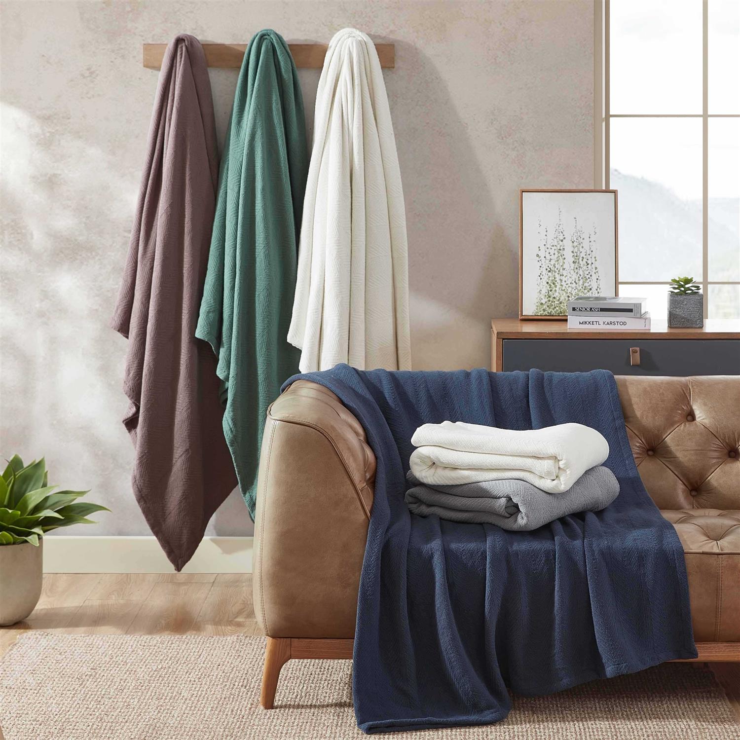 Eddie Bauer Herringbone Cotton Blanket - Image 5