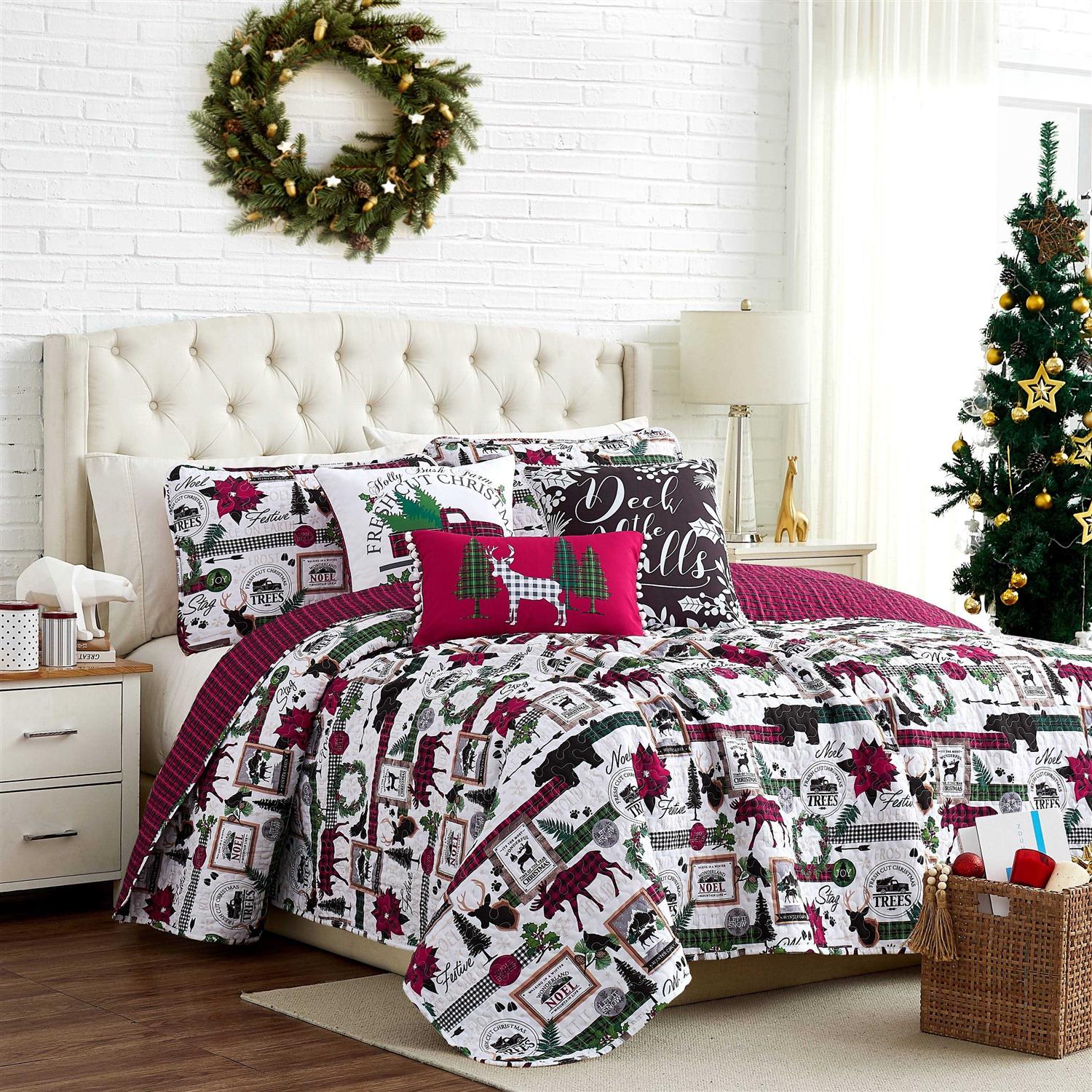 Holly Jolly Lane 6pc Comforter Set | Southshore Fine Linens Full / Queen - Image 3