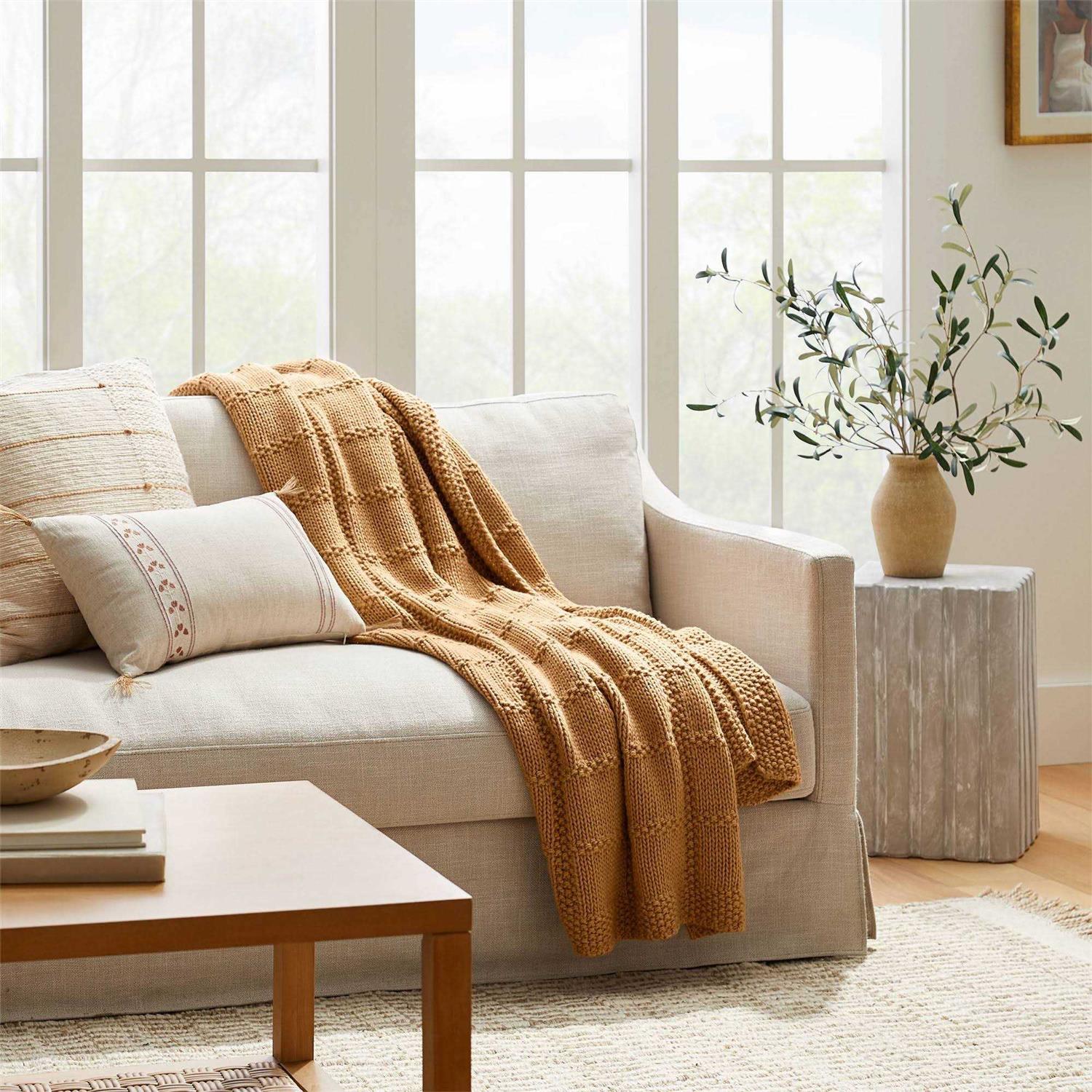 Grid Knit Throw Blanket - Image 4