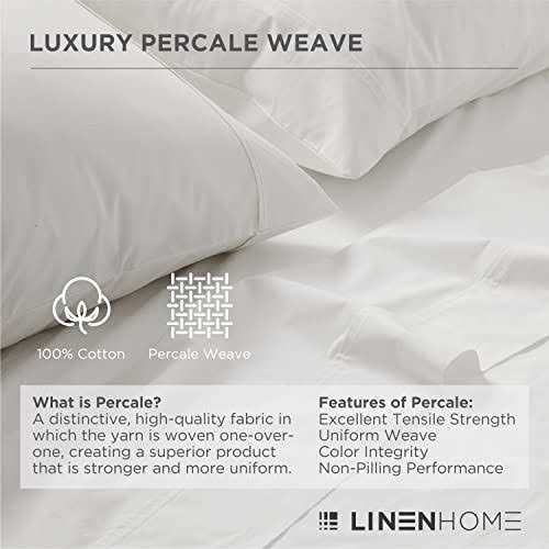 Linen Home 100% Cotton Percale Sheets Size Deep Pocket 4 Piece - Image 4