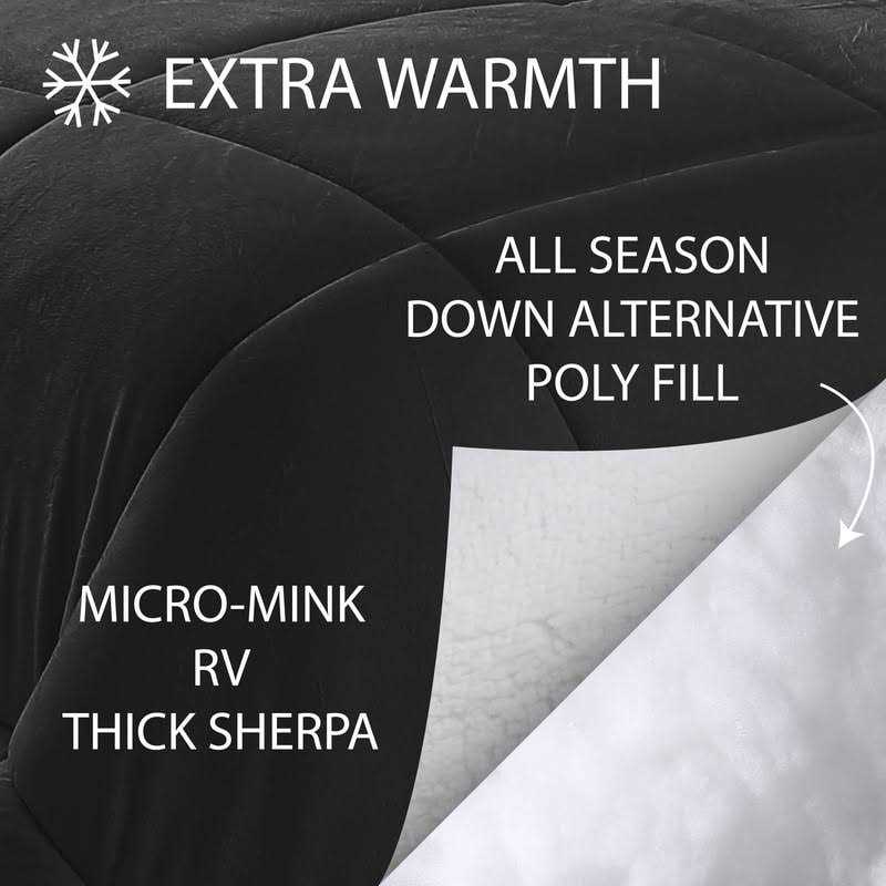 Cathay Home Faux Sherpa Comforter Set - Image 3