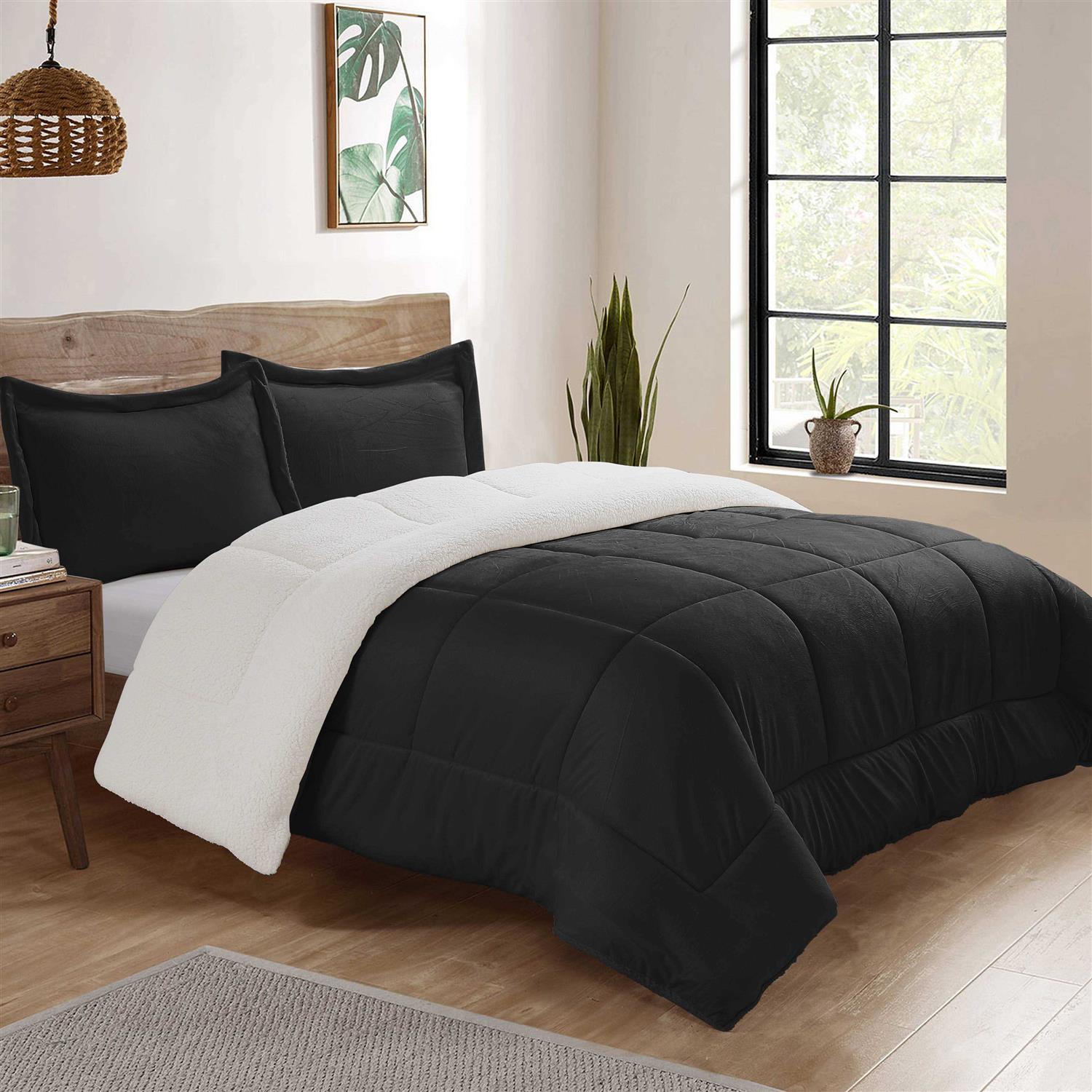 Cathay Home Faux Sherpa Comforter Set - Image 5