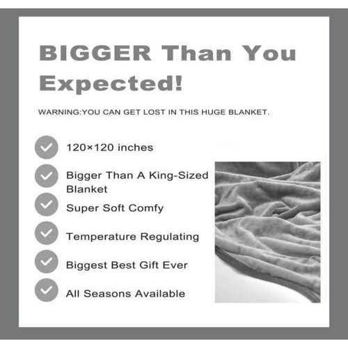 EasyFluffy Extra Large Seamless Blanket For Family & Couples 10' X 10 - Image 4