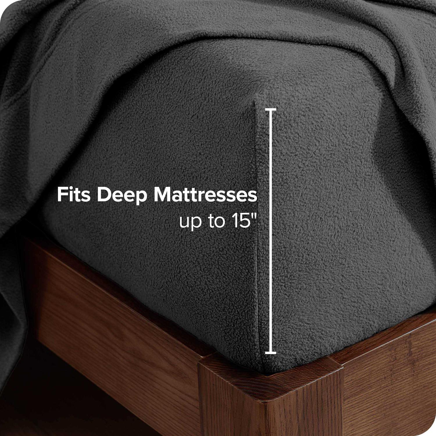 Fleece Fitted Solid Bottom Sheet by Bare Home - Image 3