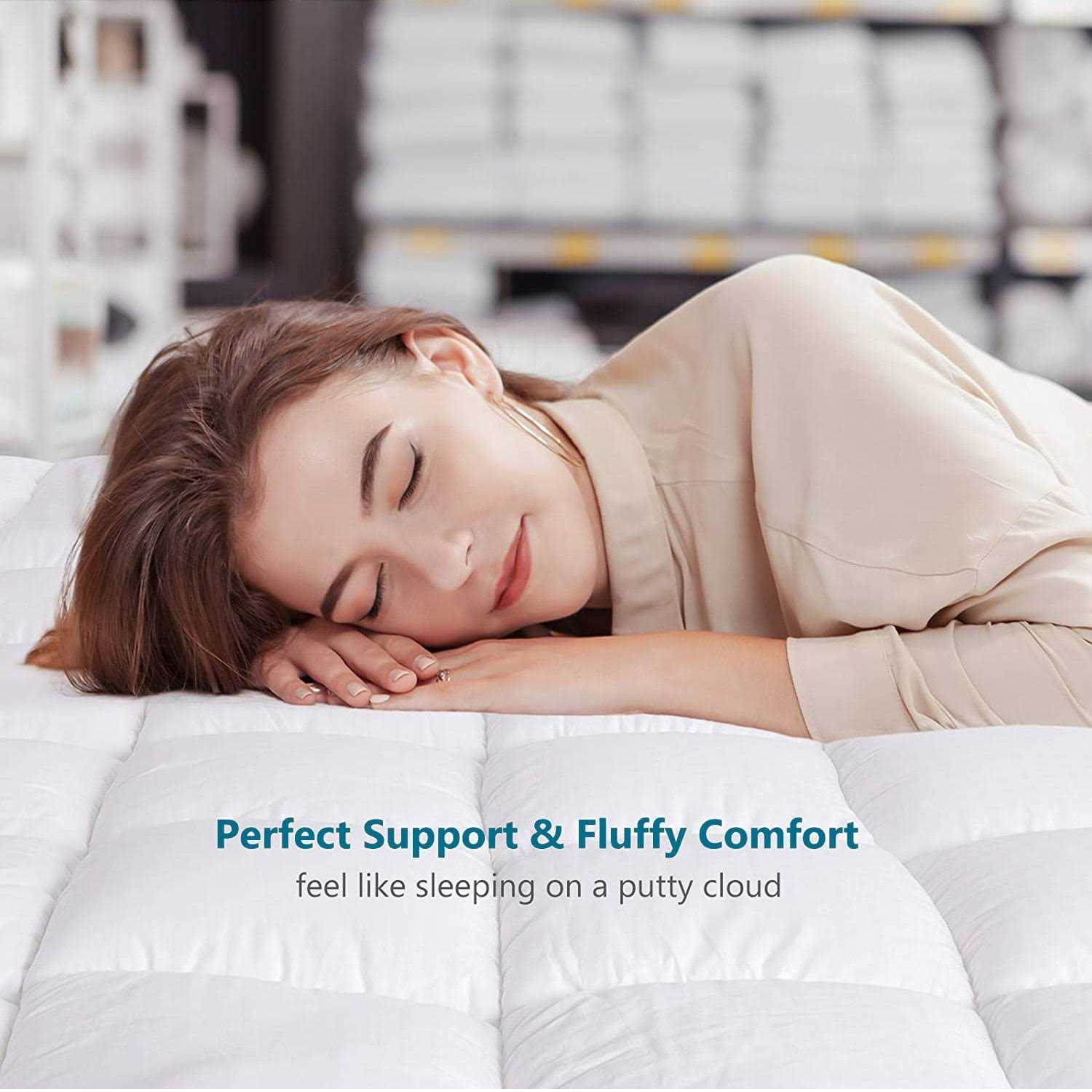 Ingalik Mattress Topper Extra Thick Cooling Mattress Pad Cover 400tc Cotton Pillow Top Protector with 8-21 inch Deep Pocket - Image 5