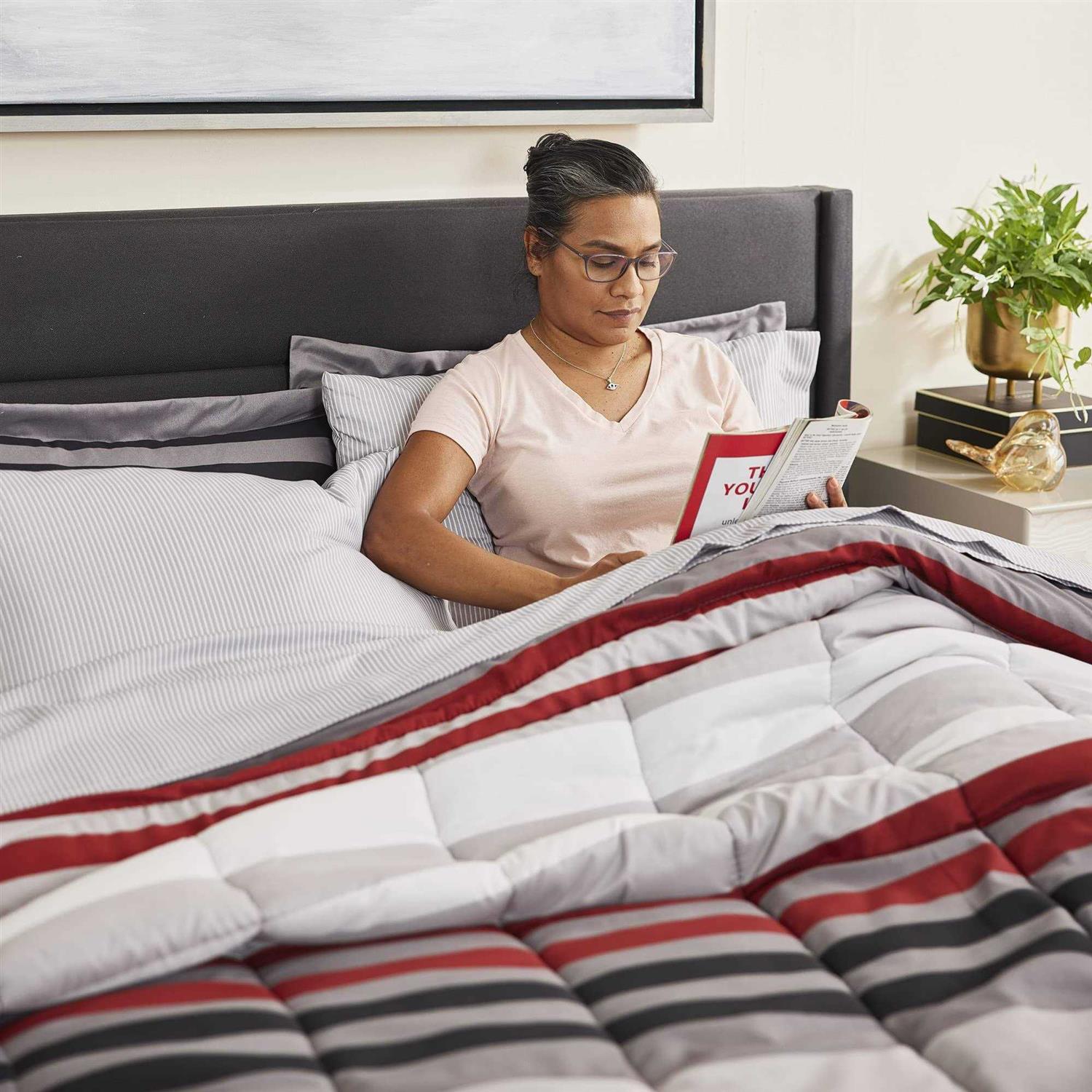 Lanwood Home Xavier Stripe 8 Piece Comforter Set - Image 4