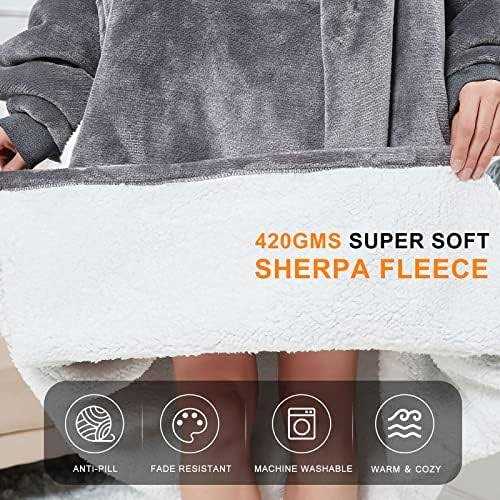 Cozystar Wearable Blanket Hoodie with Giant Pocket Pet Won't Leave Extra Soft Sh - Image 4