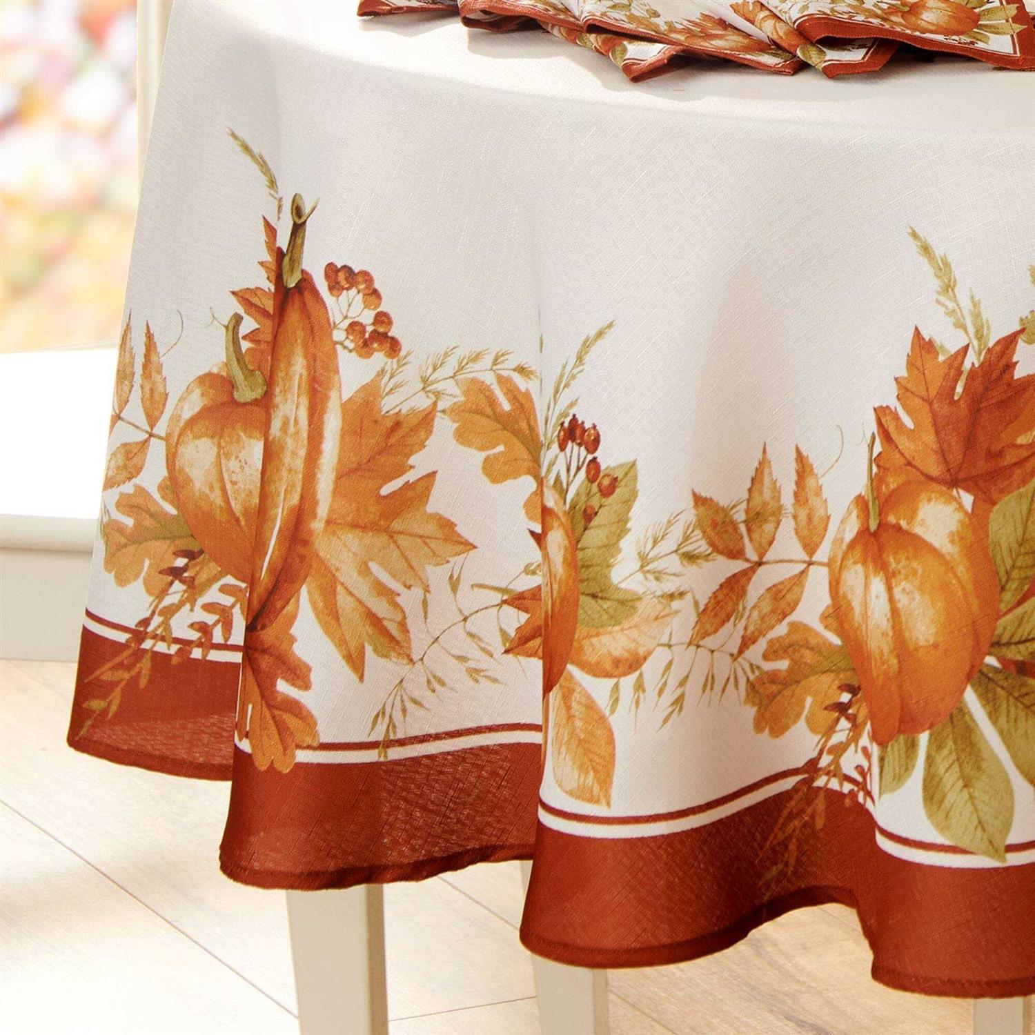 Elrene Home Fashions Autumn Pumpkin Grove Fall Tablecloth - Image 3