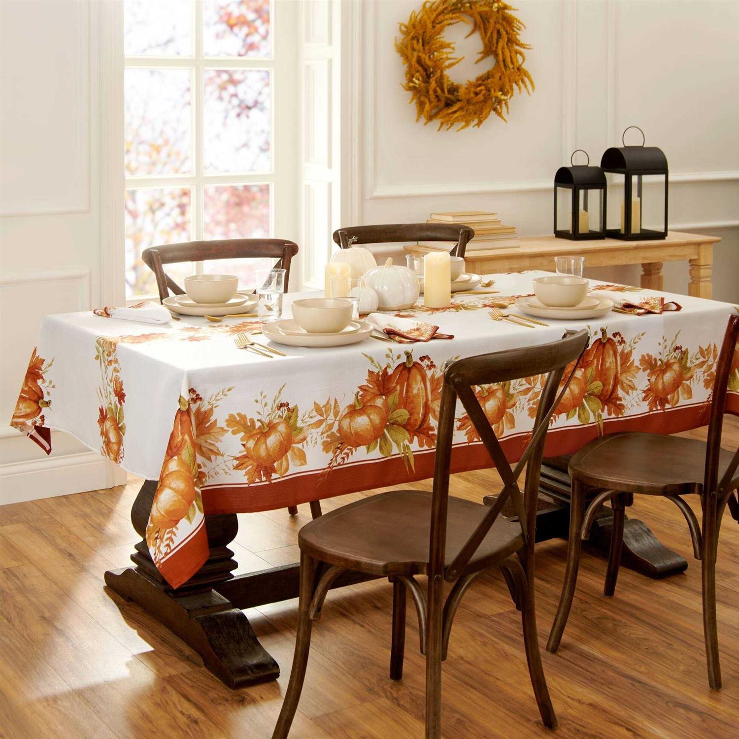Elrene Home Fashions Autumn Pumpkin Grove Fall Tablecloth - Image 5