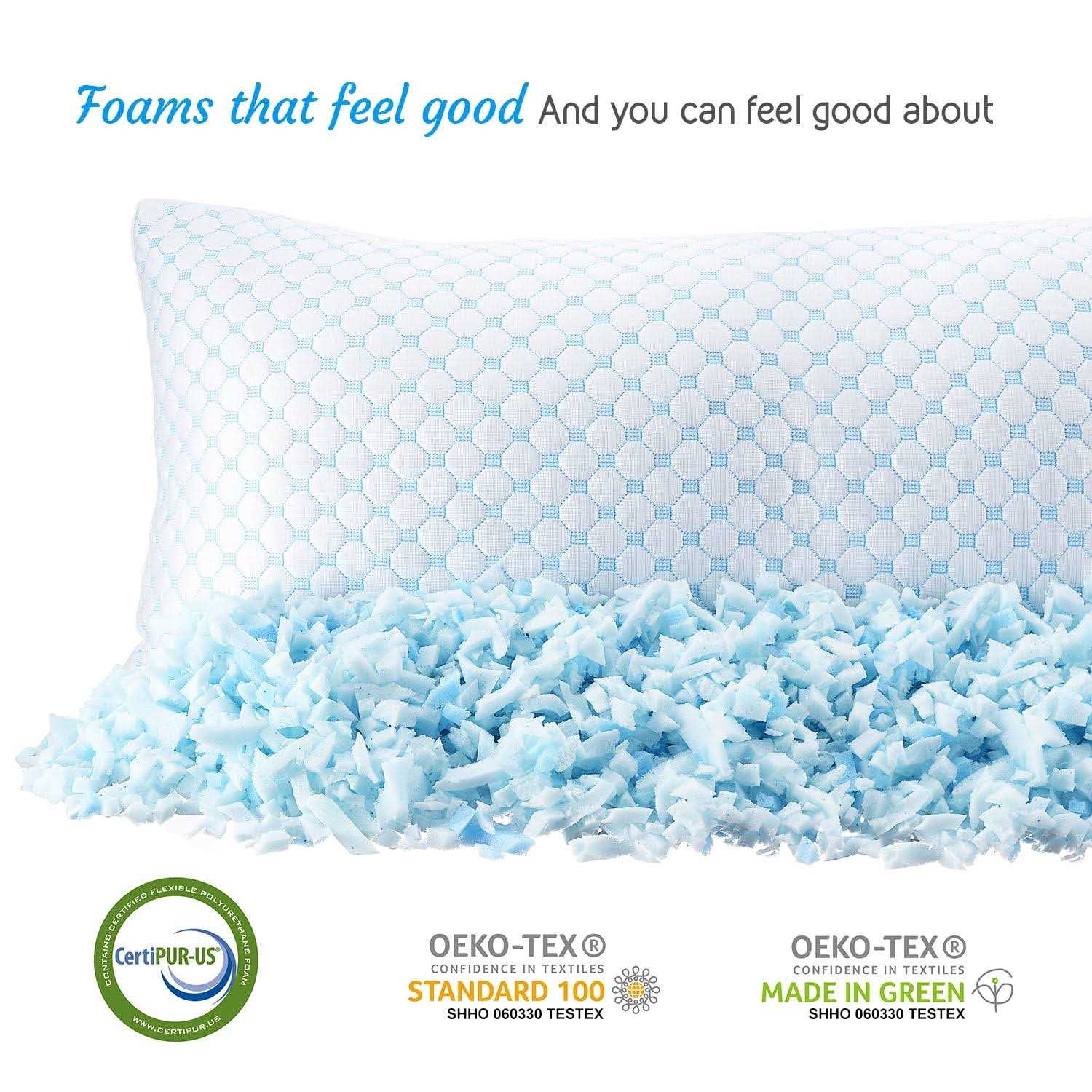 Nestl Coolest Pillow Heat and Moisture Reducing Ice Silk and Gel Infused Memory Foam Pillow. Adjustable, Washable, Breathable - King - 18 x 36 inch - - Image 3