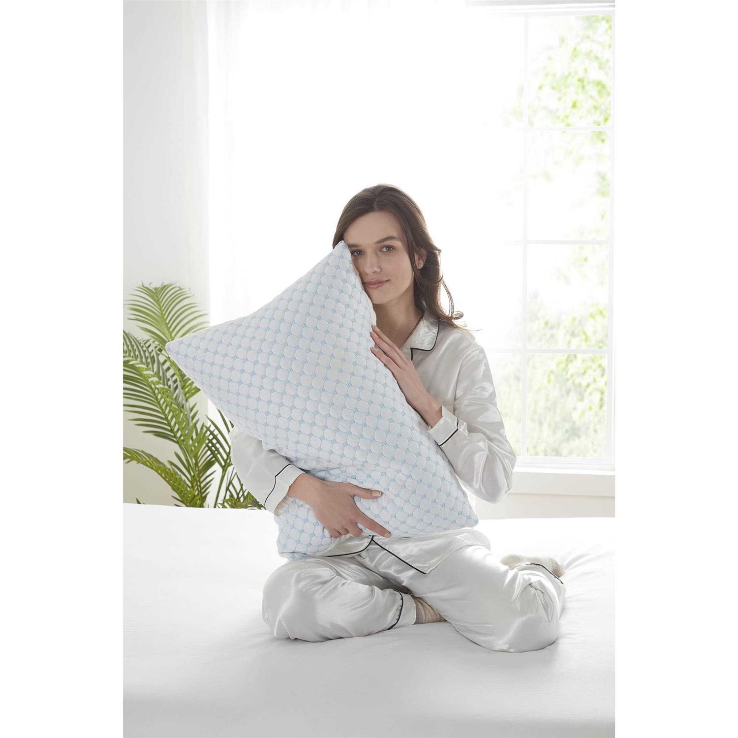 Nestl Coolest Pillow Heat and Moisture Reducing Ice Silk and Gel Infused Memory Foam Pillow. Adjustable, Washable, Breathable - King - 18 x 36 inch - - Image 4