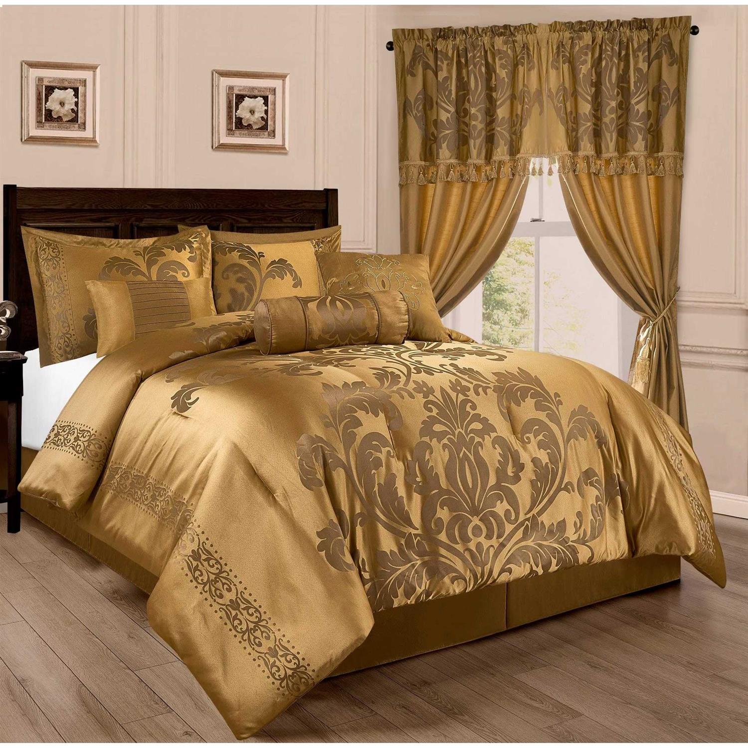 Chezmoi Collection 7-Piece Jacquard Floral Comforter Set - Image 5
