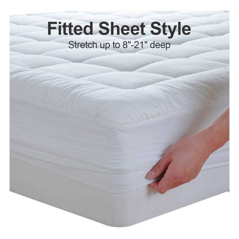 Easeland King Size Mattress Pad Pillow Top Mattress Cover Quilted Fitted Mattress Protector Cotton Top 8-21 inch Deep Pocket Cooling Mattress Topper - Image 5