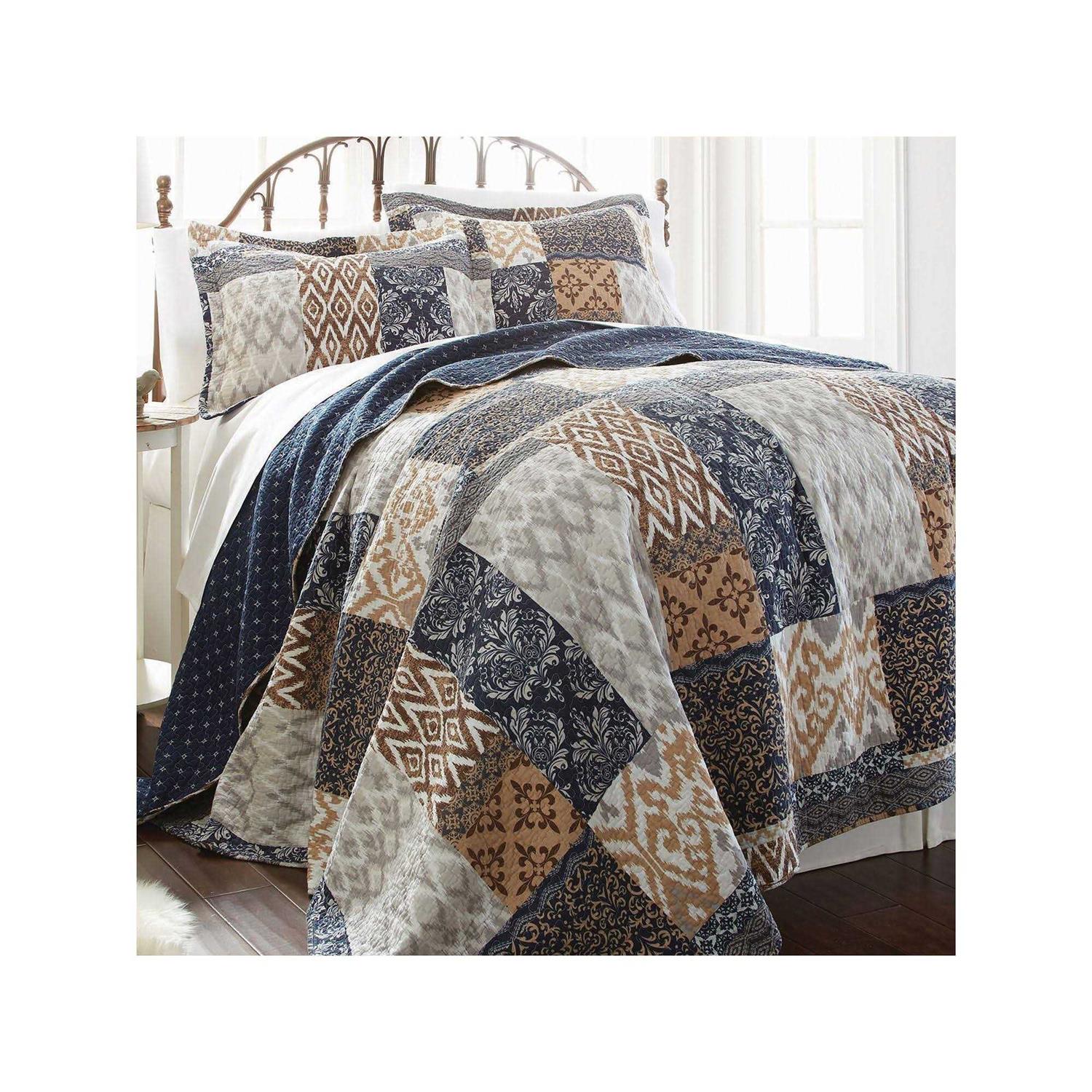 Modern Threads 100% Cotton 3-Piece Printed Reversible Quilt Set Laura - Image 4