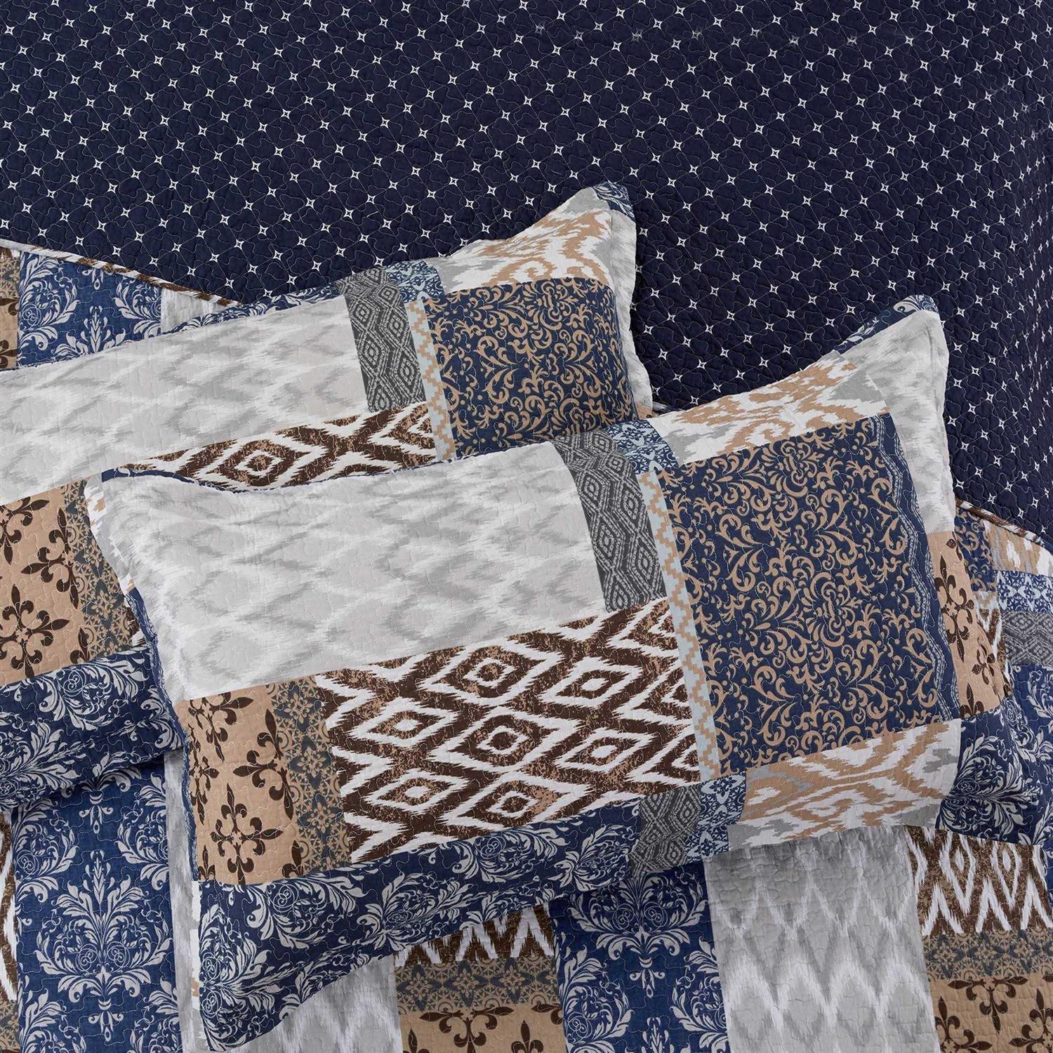Modern Threads 100% Cotton 3-Piece Printed Reversible Quilt Set Laura - Image 5