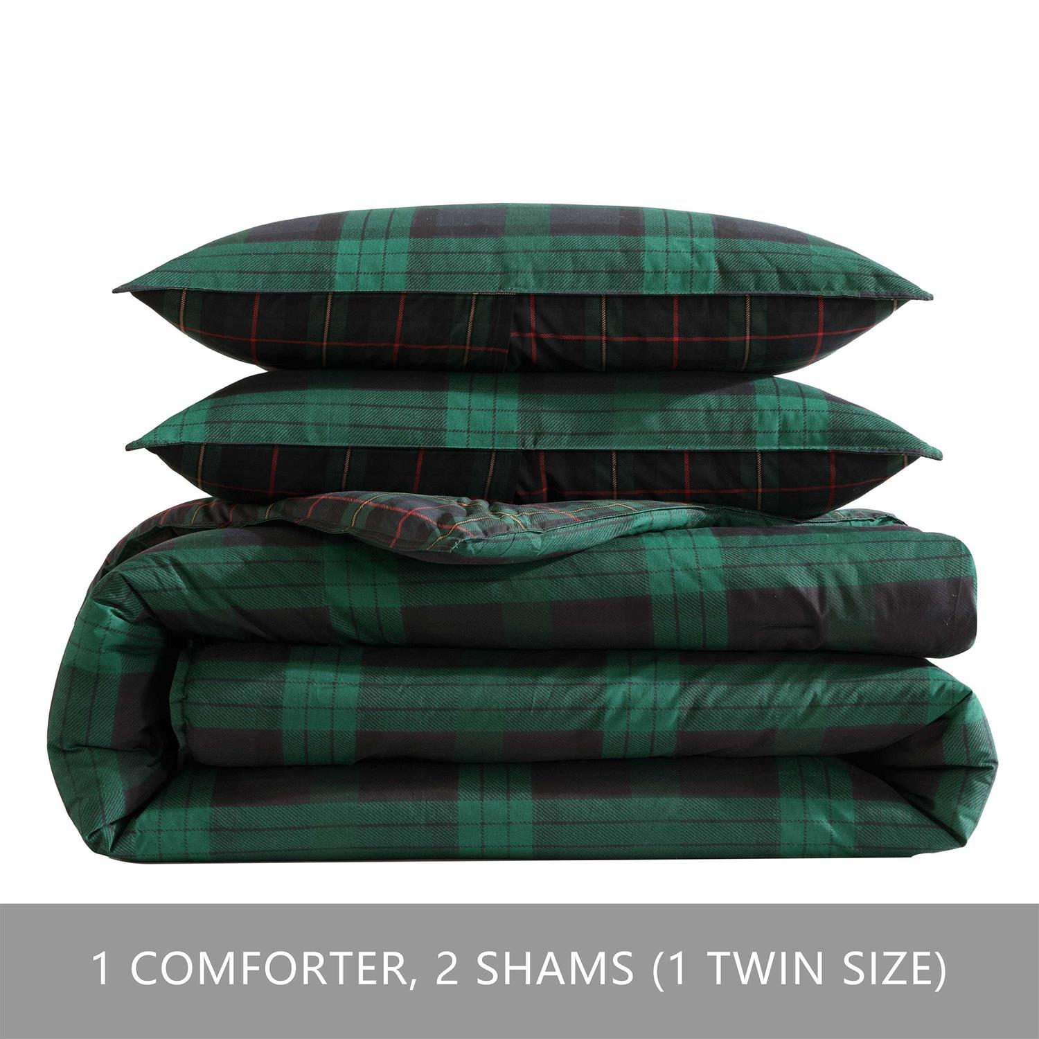 Eddie Bauer Green Tartan Woodland Comforter Set - Image 5