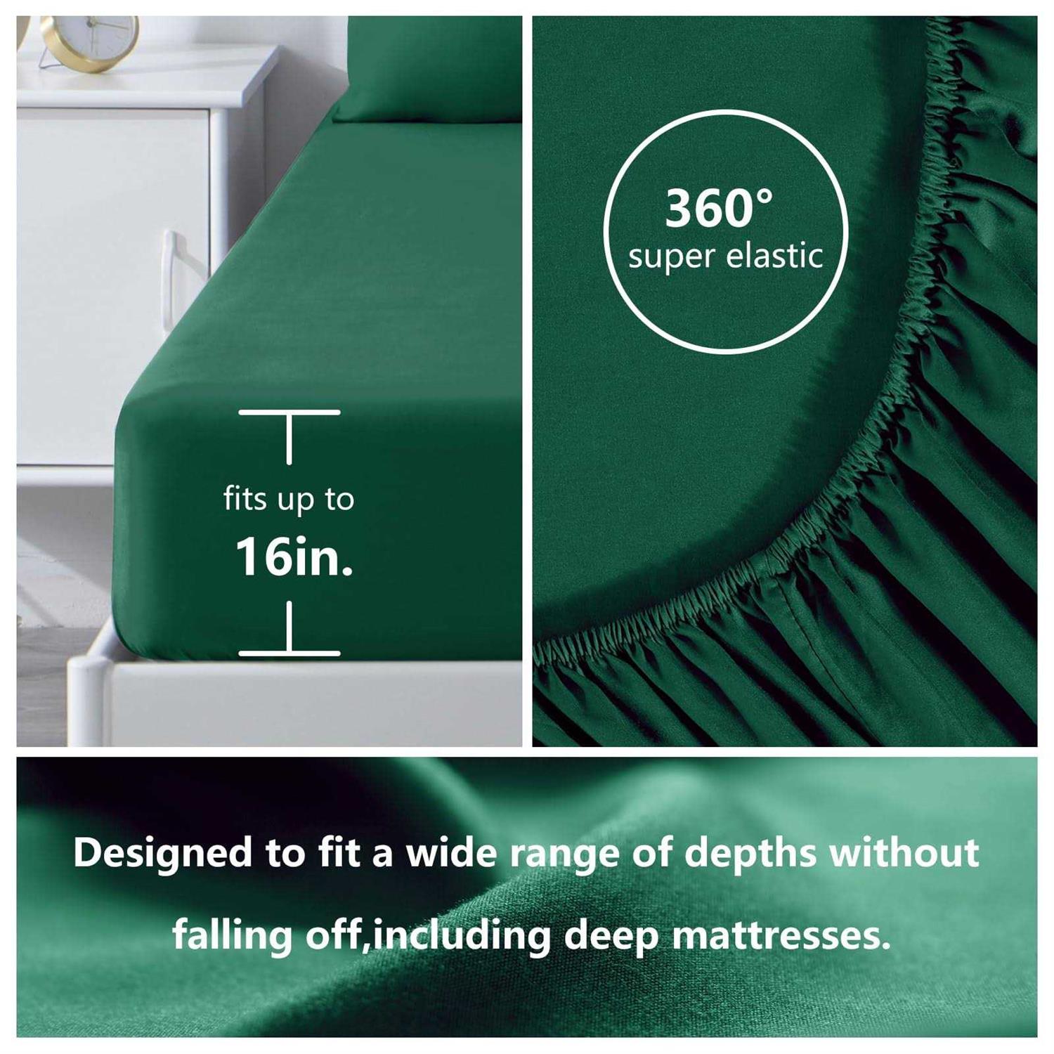 Cozylux Hotel Luxury Bed Sheets Set 1800 Series 4-piece Embroidered Microfiber Sheets - Image 3